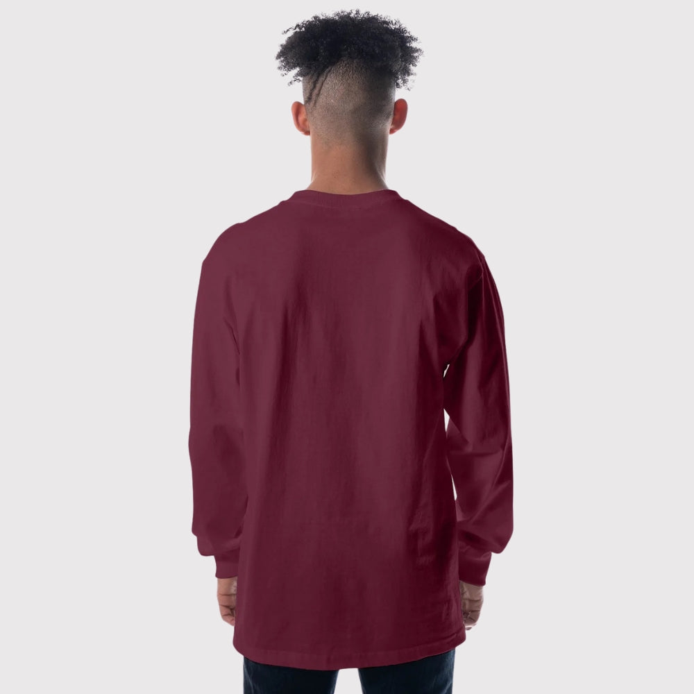 Men's Heavyweight Open-End Cotton Long Sleeve Tee | Durable Classic Fit Shirt