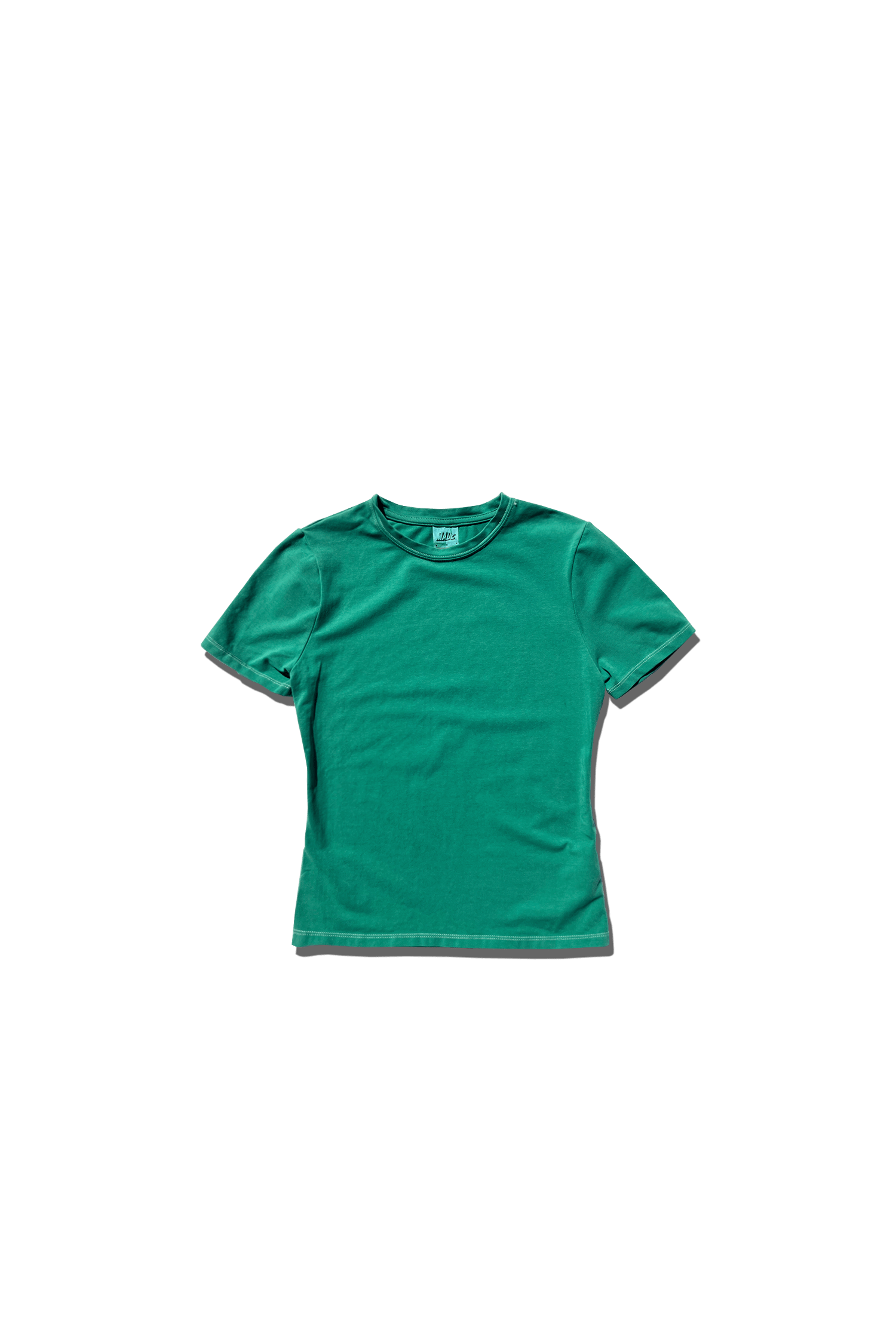 MADE Bodycon Tee Faded Shamrock Green Stretch Cotton Blend