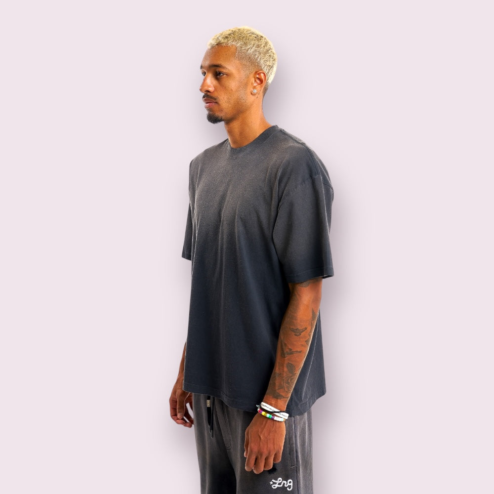 Unisex Heavyweight Garment-Dyed Cotton Tee High Rib Collar Shrink-Free