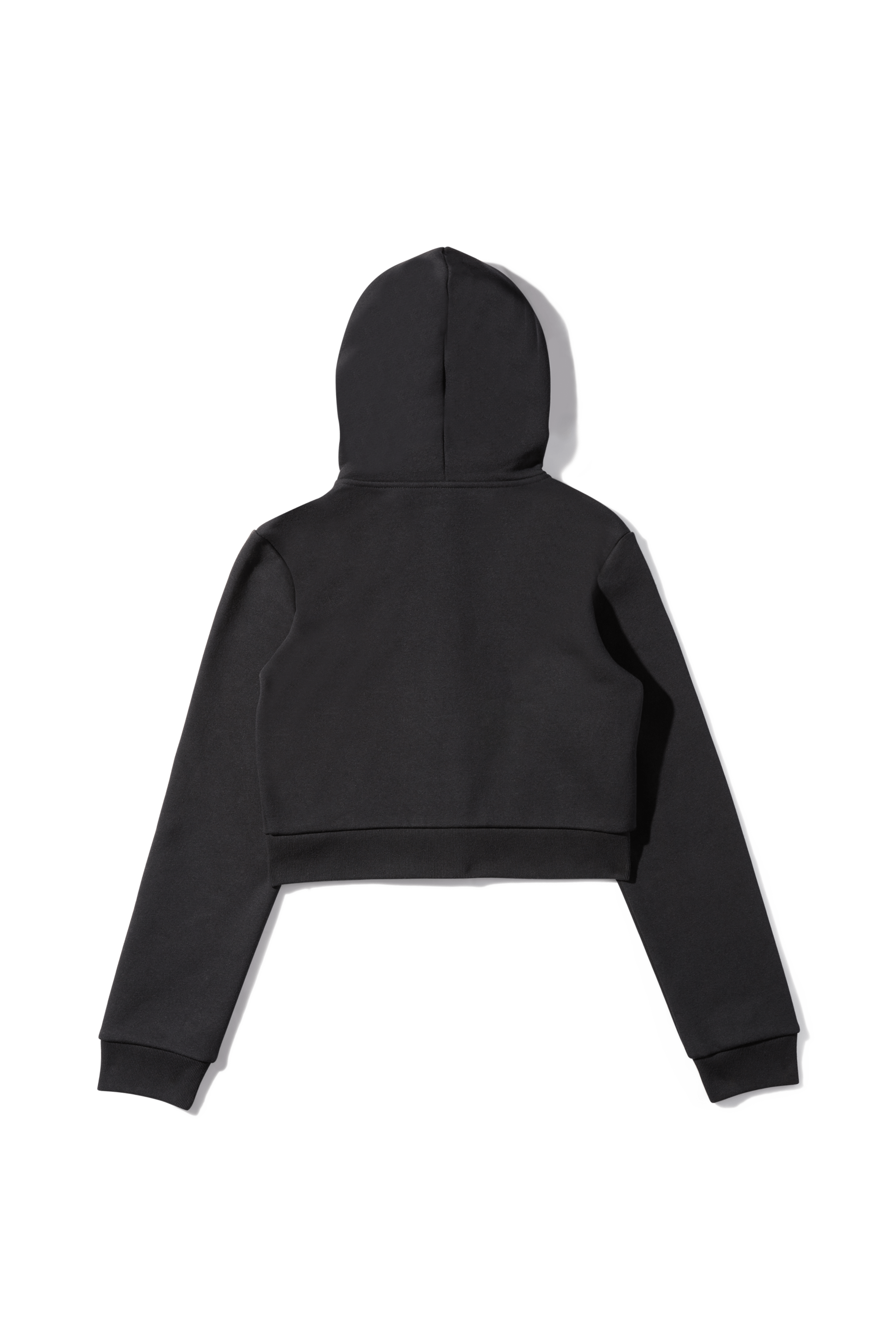 Phantom Black Cropped Full-Zip Body Bag Hoodie with YKK Zipper