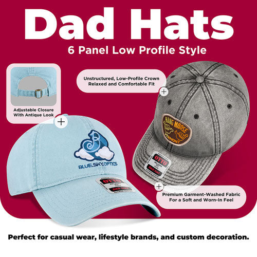 OTTO CAP 6-Panel Low Profile Dad Hat Washed Cotton