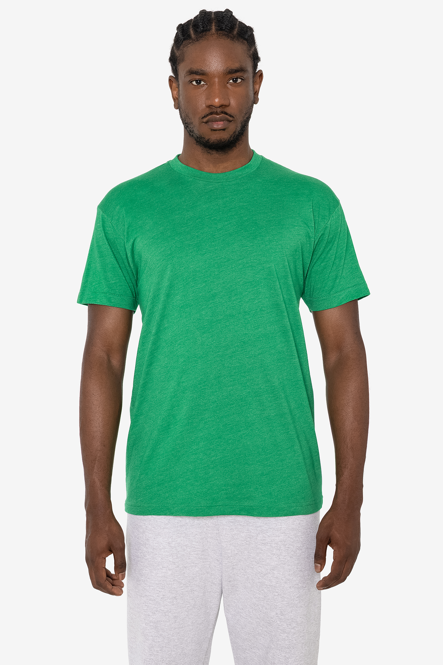 Premium Unisex Poly-Cotton Blend Crewneck T-Shirt, 3.8 oz, Made in USA