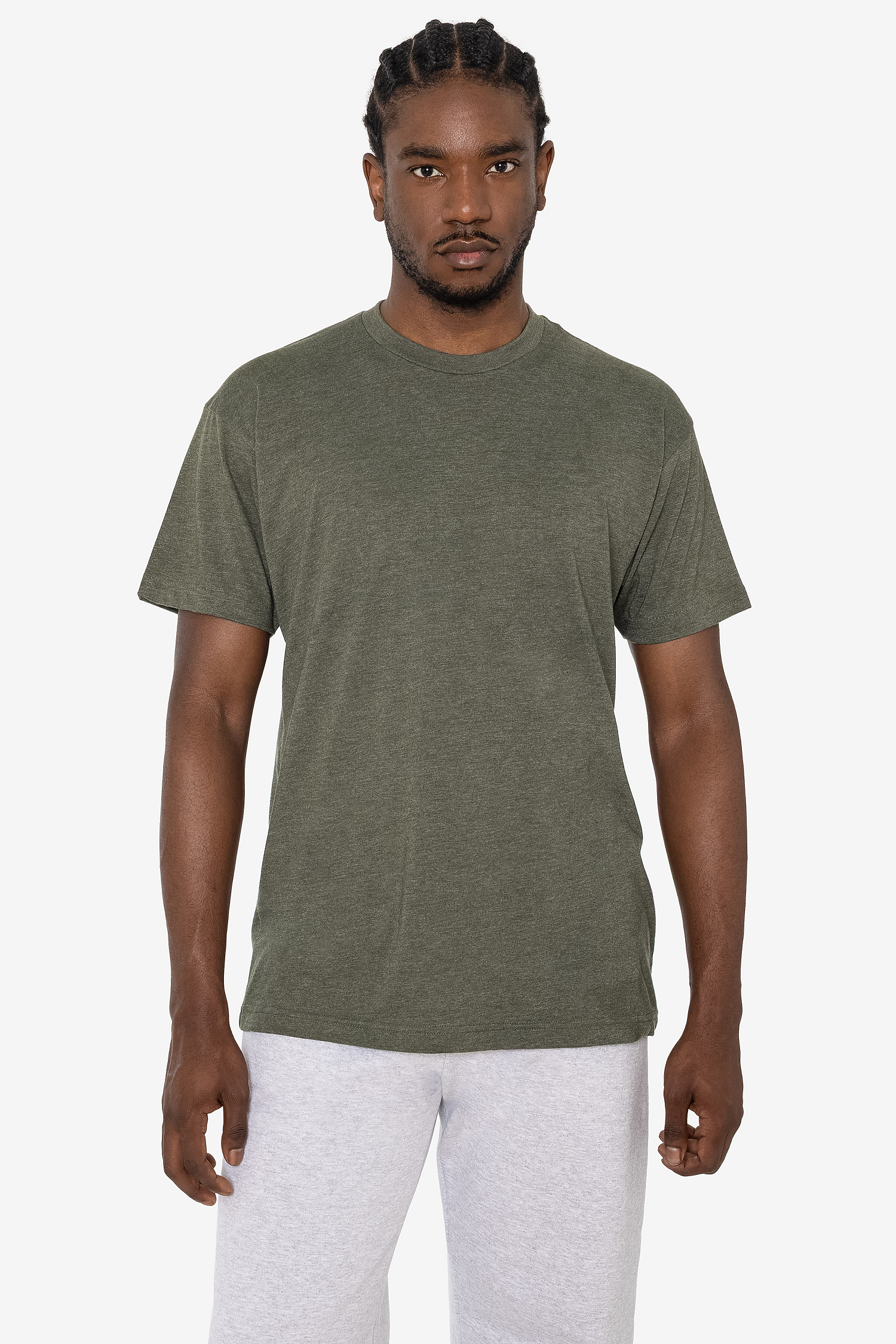 Premium Unisex Poly-Cotton Blend Crewneck T-Shirt, 3.8 oz, Made in USA