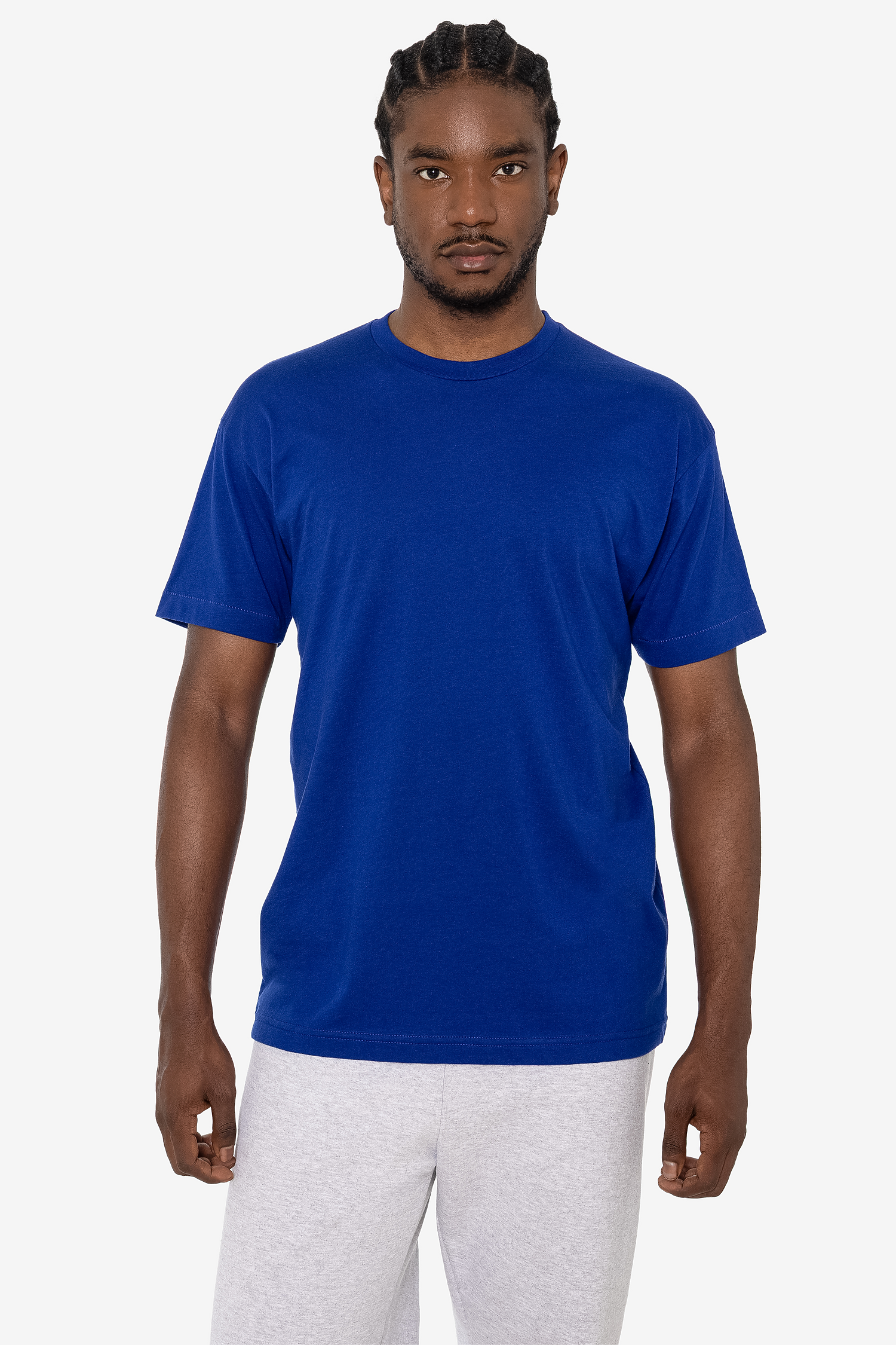 Premium Unisex Poly-Cotton Blend Crewneck T-Shirt, 3.8 oz, Made in USA