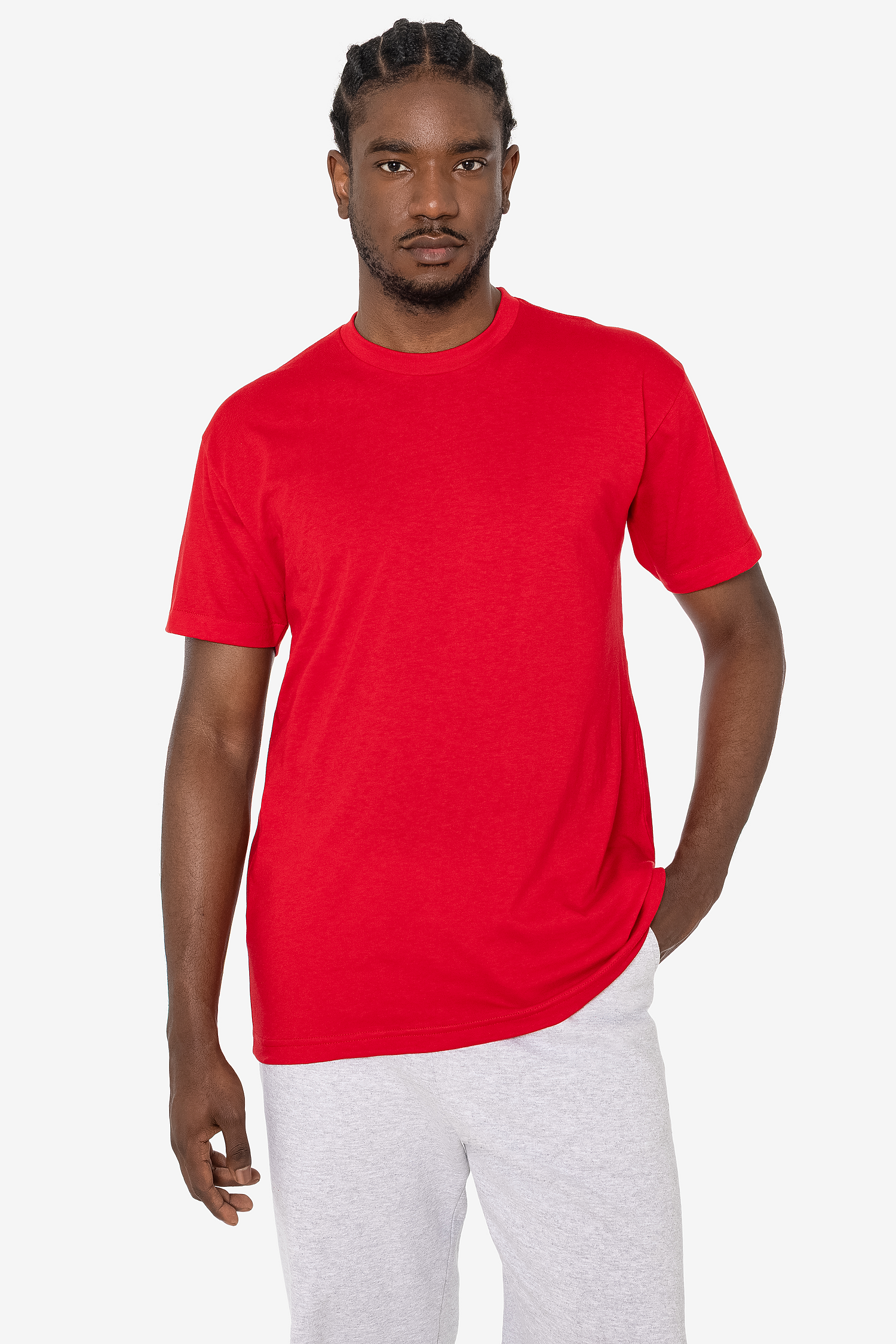 Premium Unisex Poly-Cotton Blend Crewneck T-Shirt, 3.8 oz, Made in USA