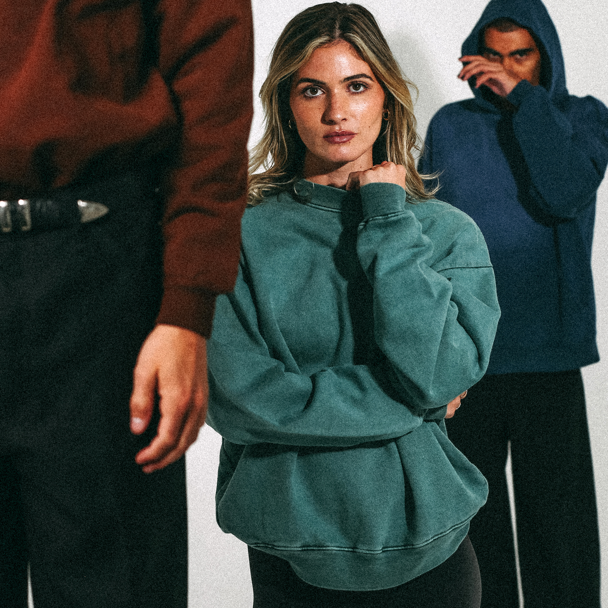 Premium 15oz Heavyweight Cotton Fleece Crewneck Sweatshirt - Oversized Drop Shoulder Design