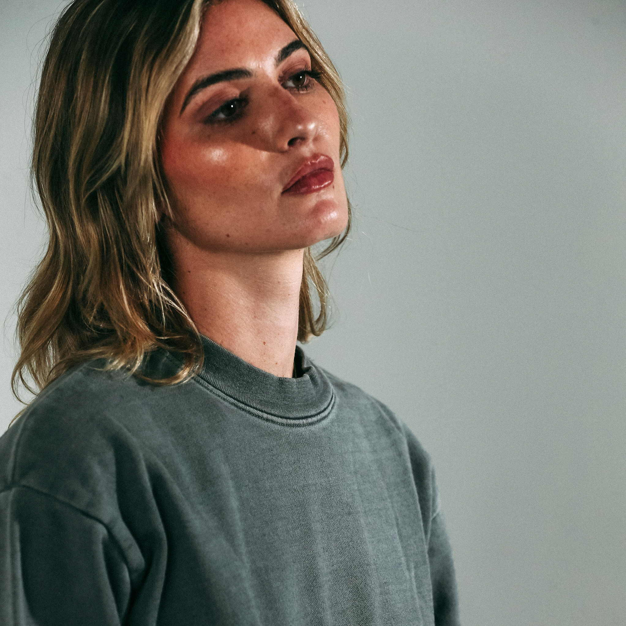 Premium 15oz Heavyweight Cotton Fleece Crewneck Sweatshirt - Oversized Drop Shoulder Design