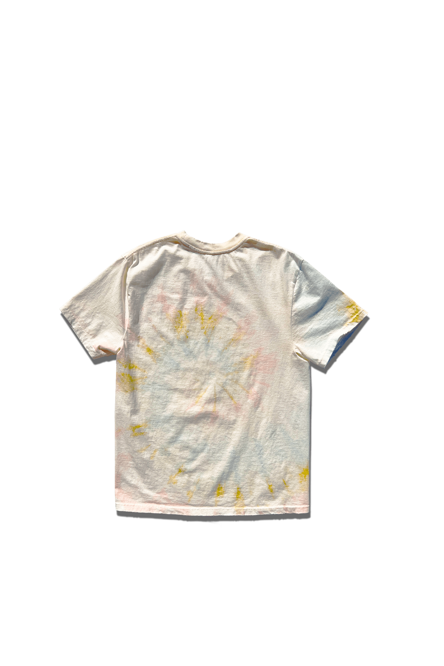 Distressed Sherbet Tie Dye Heavyweight Tubular Cotton T-Shirt