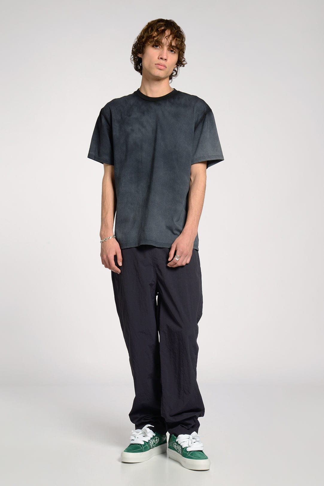Homeroom Garment-Dyed Heavyweight Cotton Tee, Tubular Thick Collar Relaxed Fit