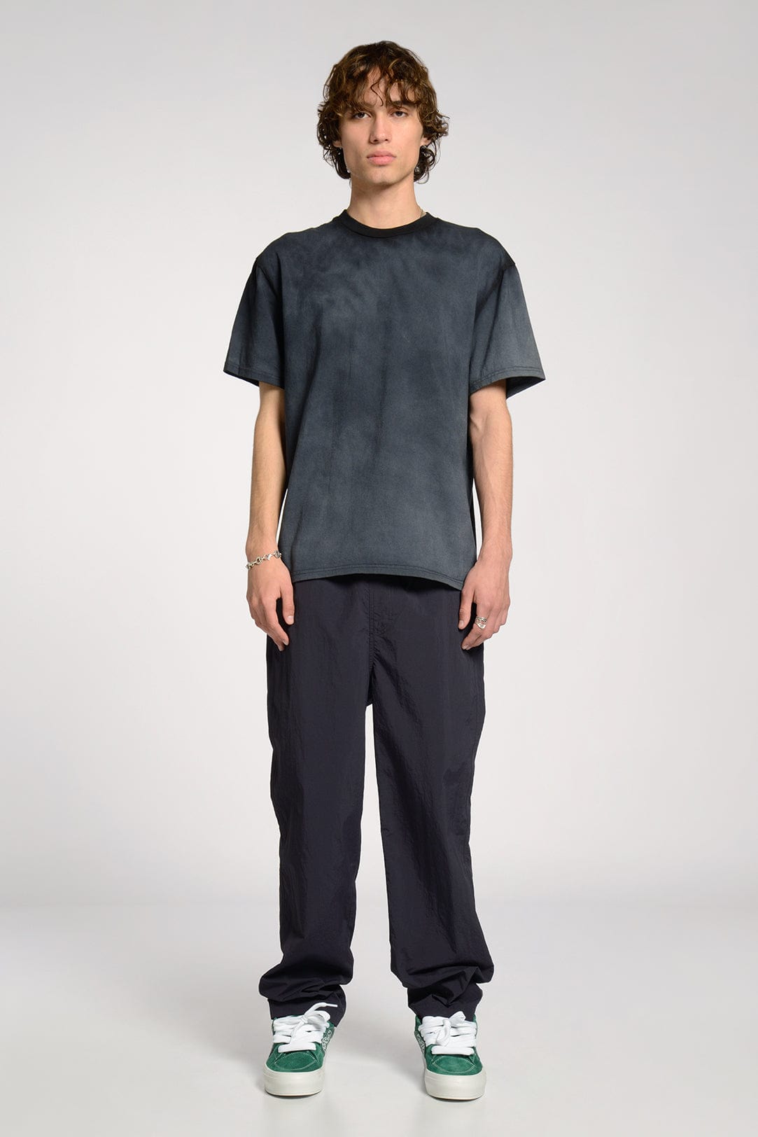 Homeroom Garment-Dyed Heavyweight Cotton Tee, Tubular Thick Collar Relaxed Fit