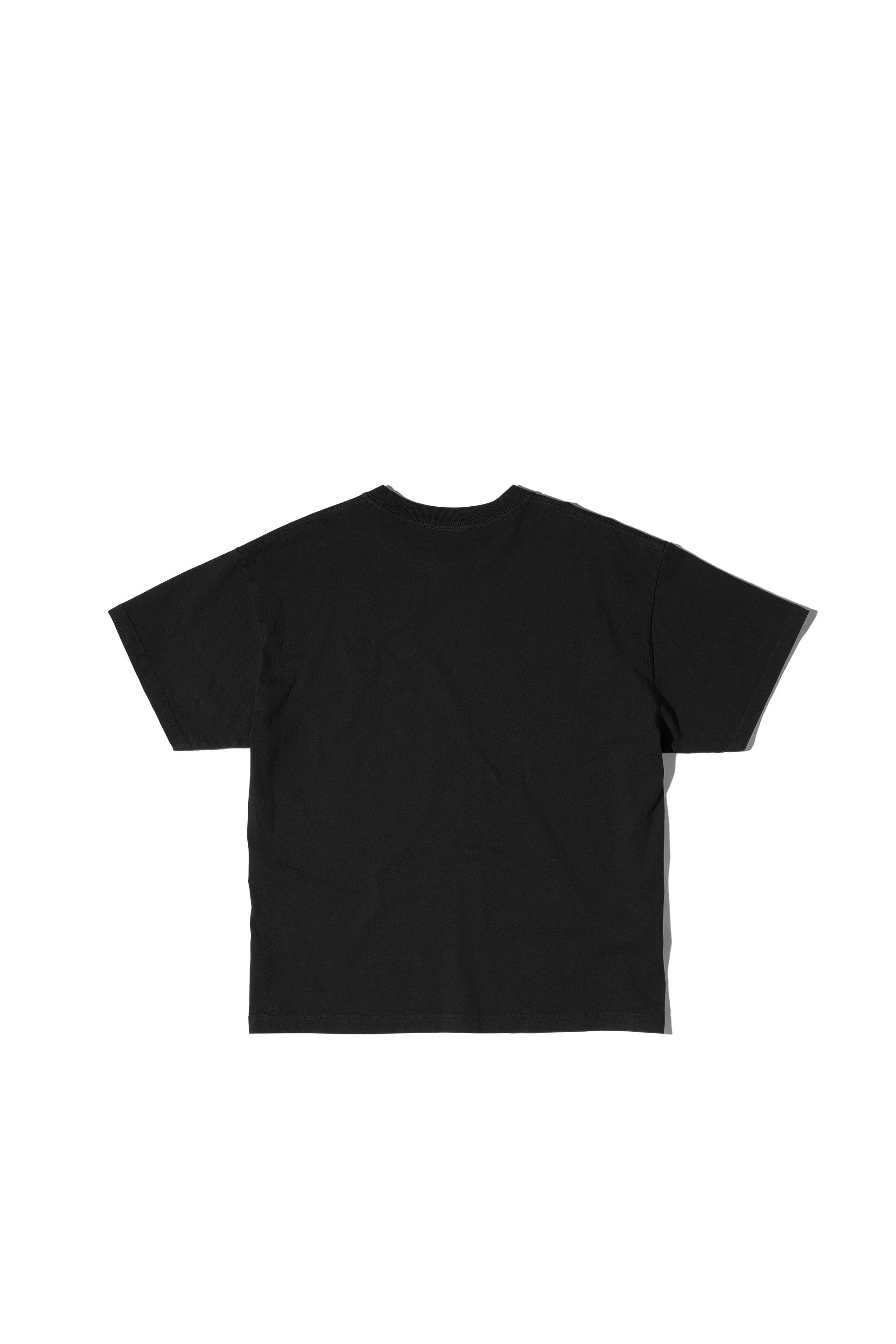 Honors Semi-Slub Cotton Boxy Cropped T-Shirt Black Thick Rib Collar