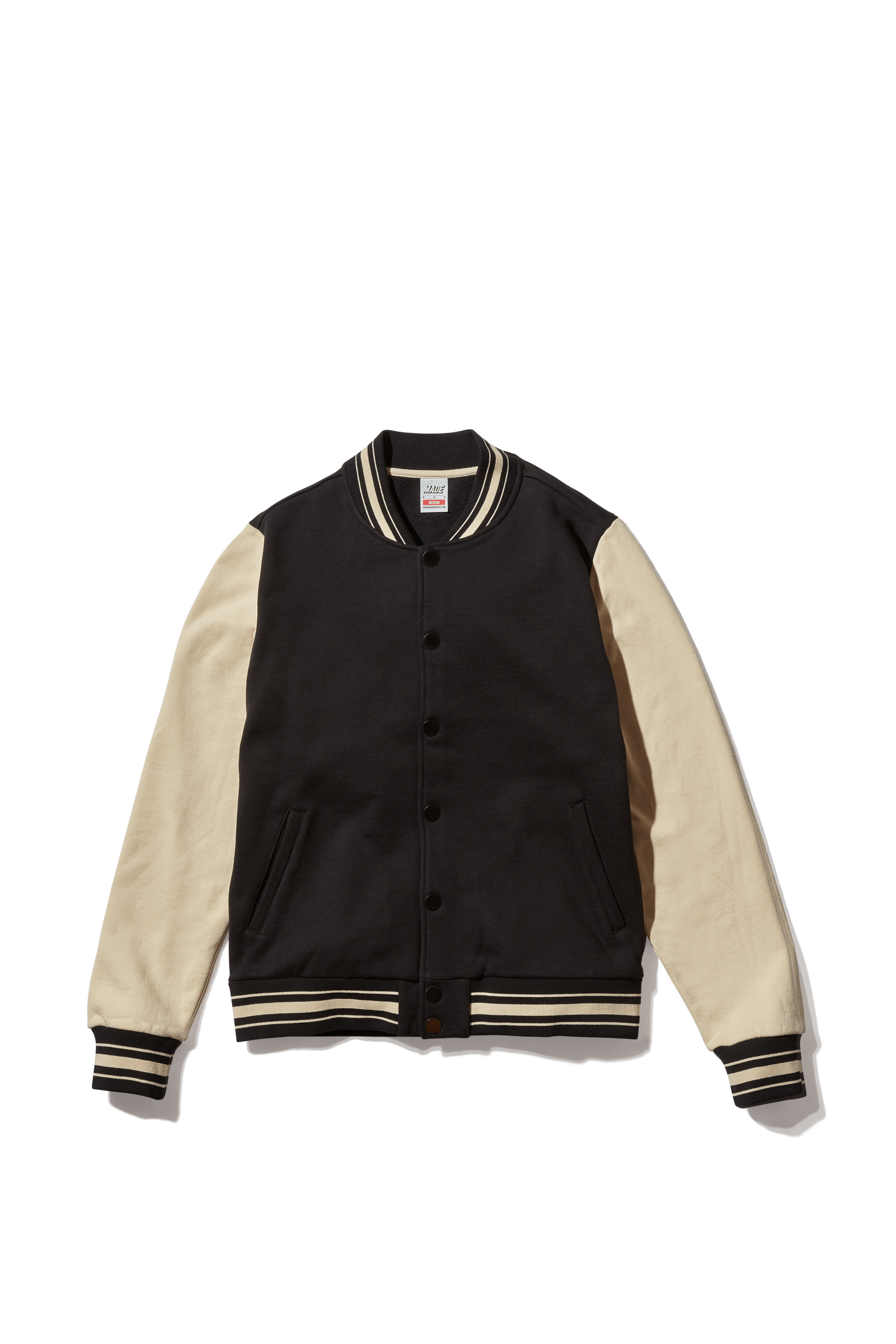 Vintage Cotton Letterman Jacket 16oz Almond Oil Sleeves Classic