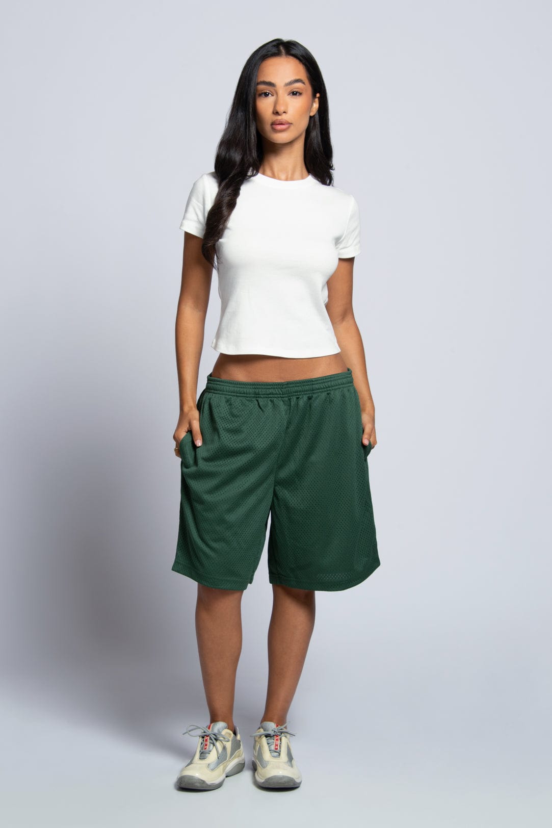 Premium 200 GSM Mesh Athletic Shorts with Zippered Pocket & 8-inch Inseam
