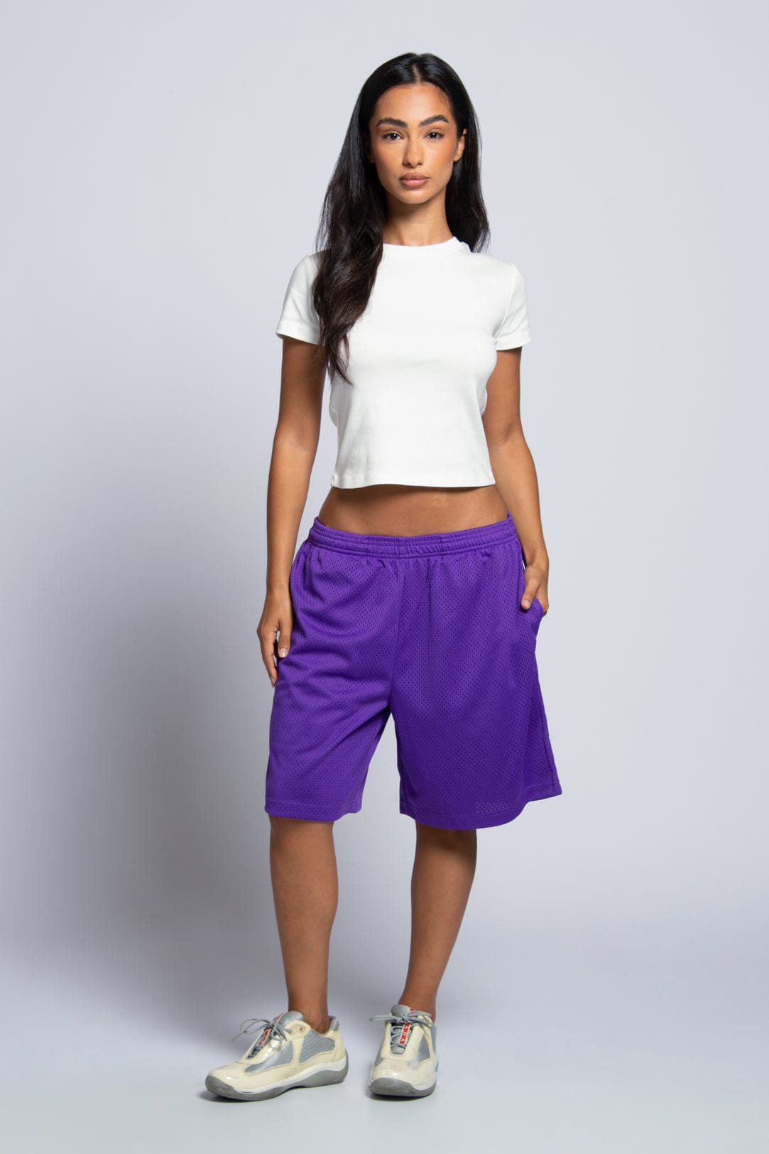 Premium 200 GSM Mesh Athletic Shorts with Zippered Pocket & 8-inch Inseam
