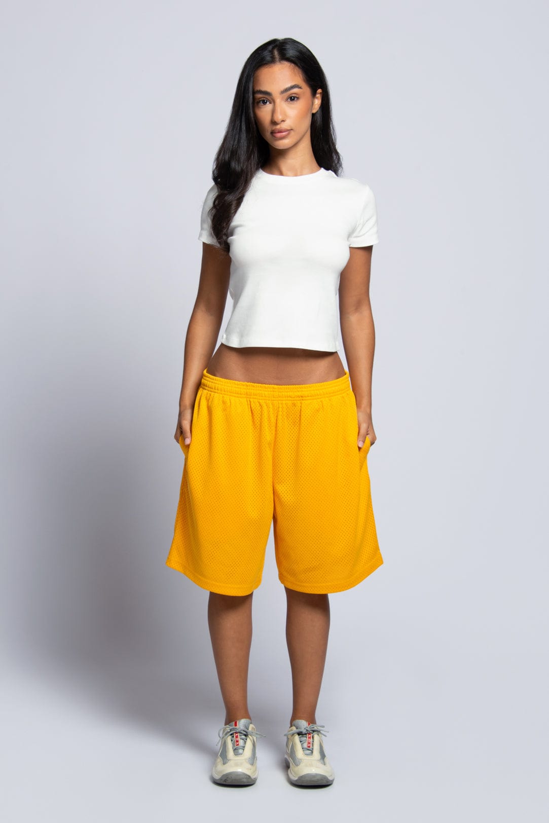 Premium 200 GSM Mesh Athletic Shorts with Zippered Pocket & 8-inch Inseam