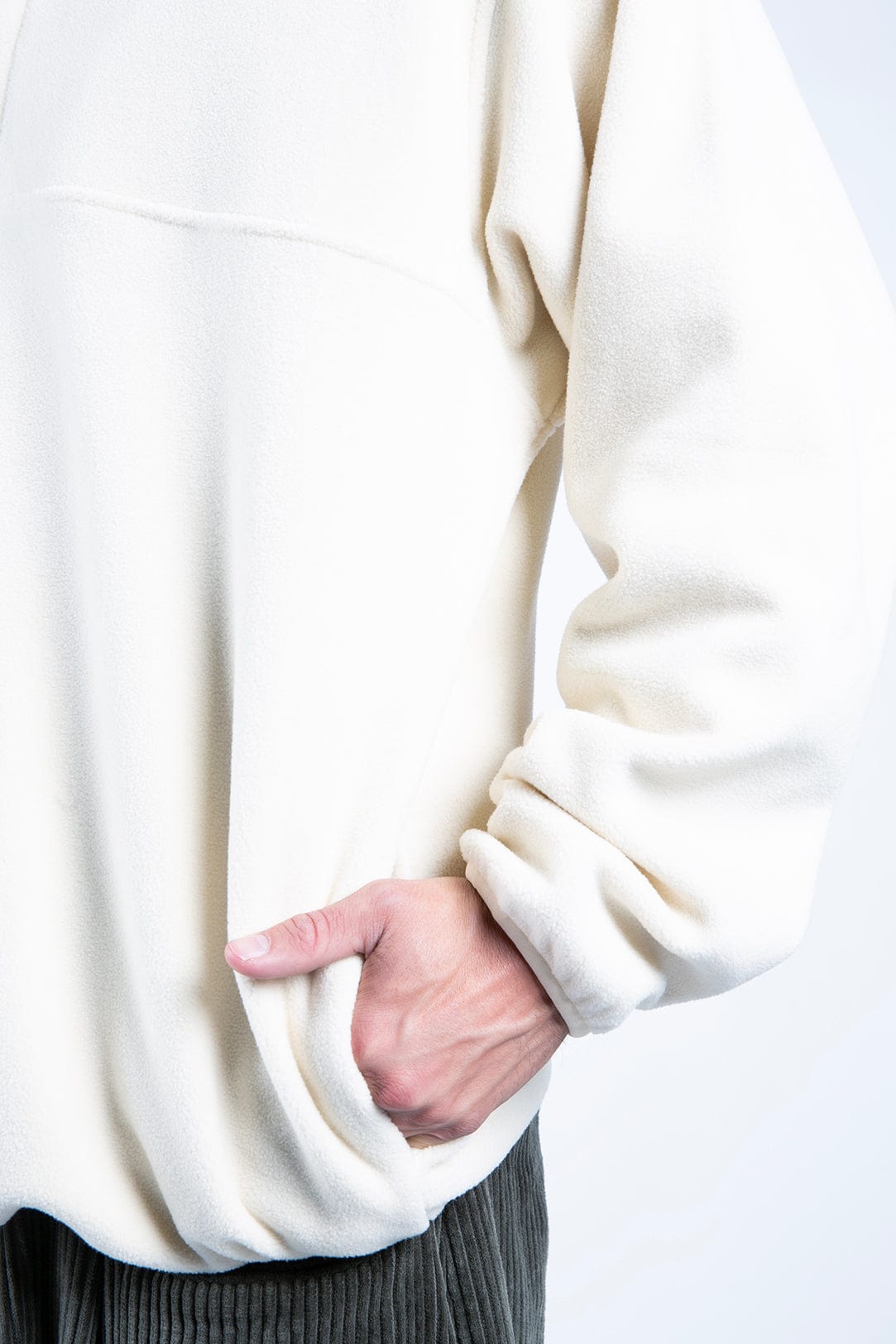 Insulated Polar Fleece Pullover with Hidden Snaps, Deep Pockets
