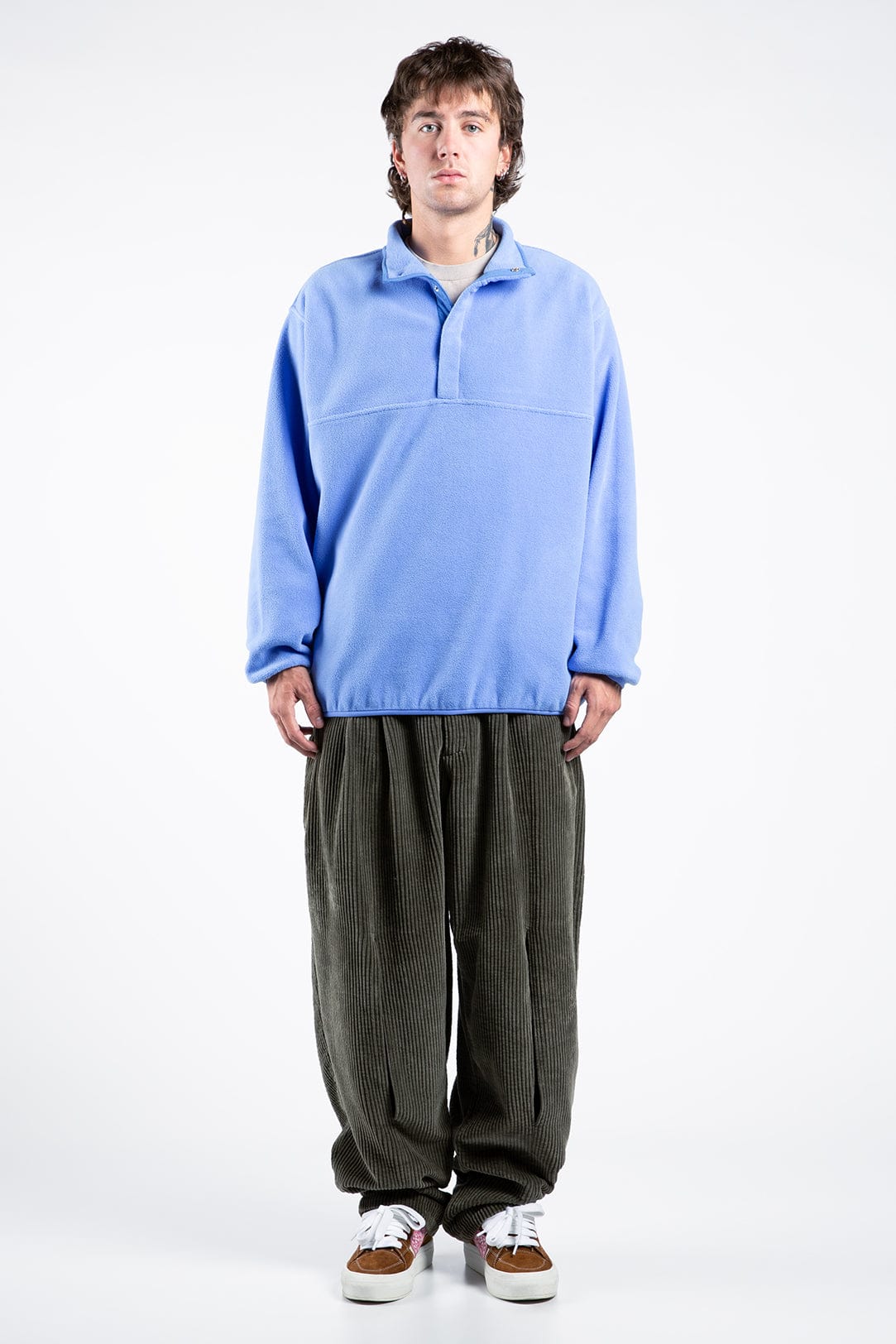 Insulated Polar Fleece Pullover with Hidden Snaps, Deep Pockets