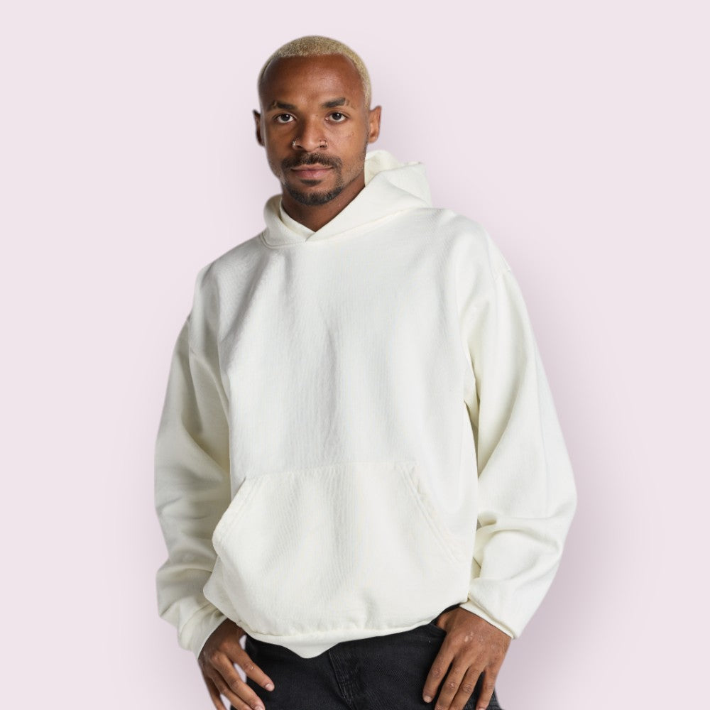 DOV Heavyweight Garment-Dyed Cotton Unisex Hoodie Shrink-Free Spacious Fit