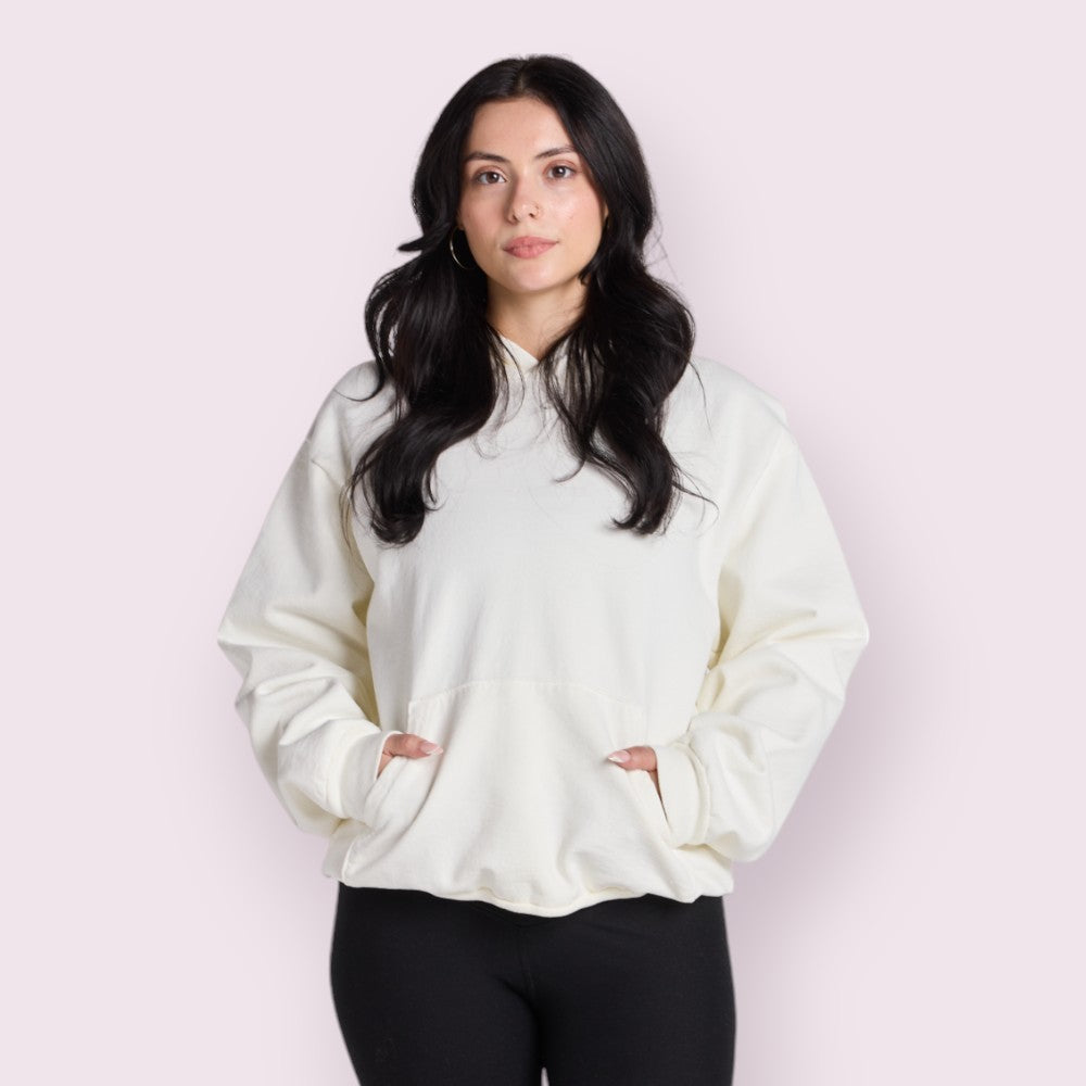 DOV Heavyweight Garment-Dyed Cotton Unisex Hoodie Shrink-Free Spacious Fit