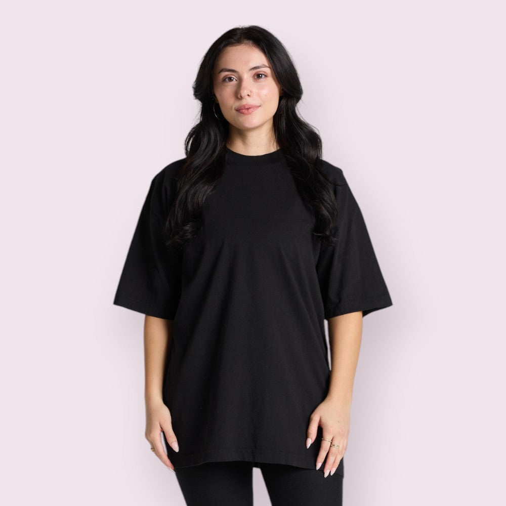 Unisex Heavyweight Garment-Dyed Cotton Tee High Rib Collar Shrink-Free