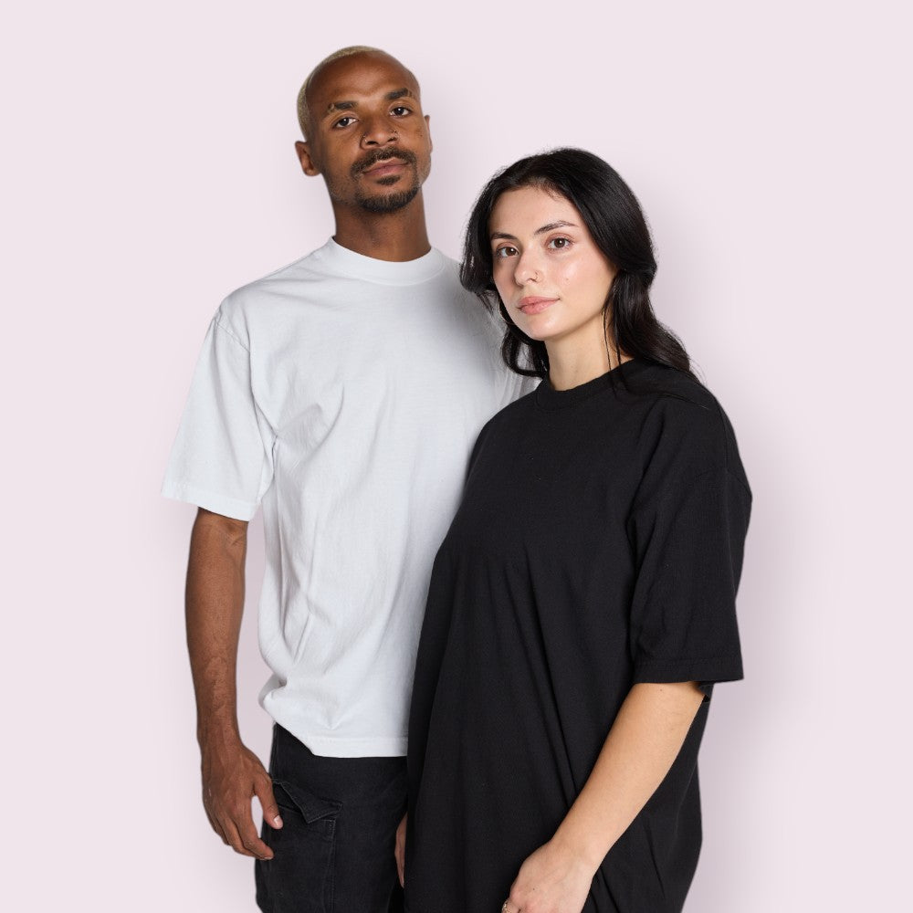 Unisex Heavyweight Garment-Dyed Cotton Tee High Rib Collar Shrink-Free