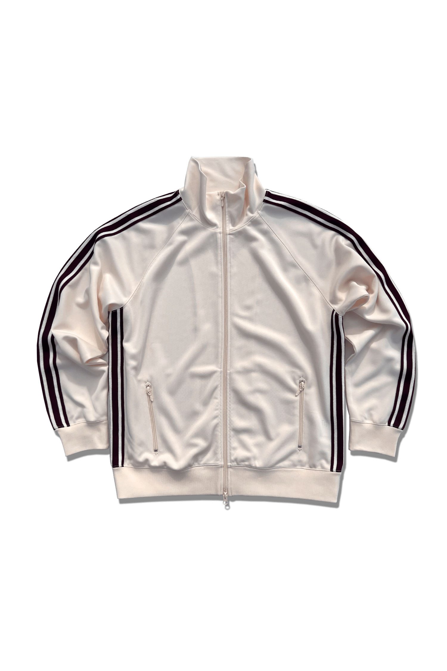 Premium Heavyweight Polyester Track Jacket with Custom Knit Taping and Two-Way Zipper