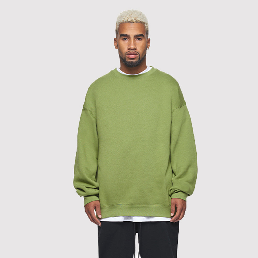Heavyweight 3-End Fleece Unisex Crewneck Sweatshirt 80% Cotton Classic Fit