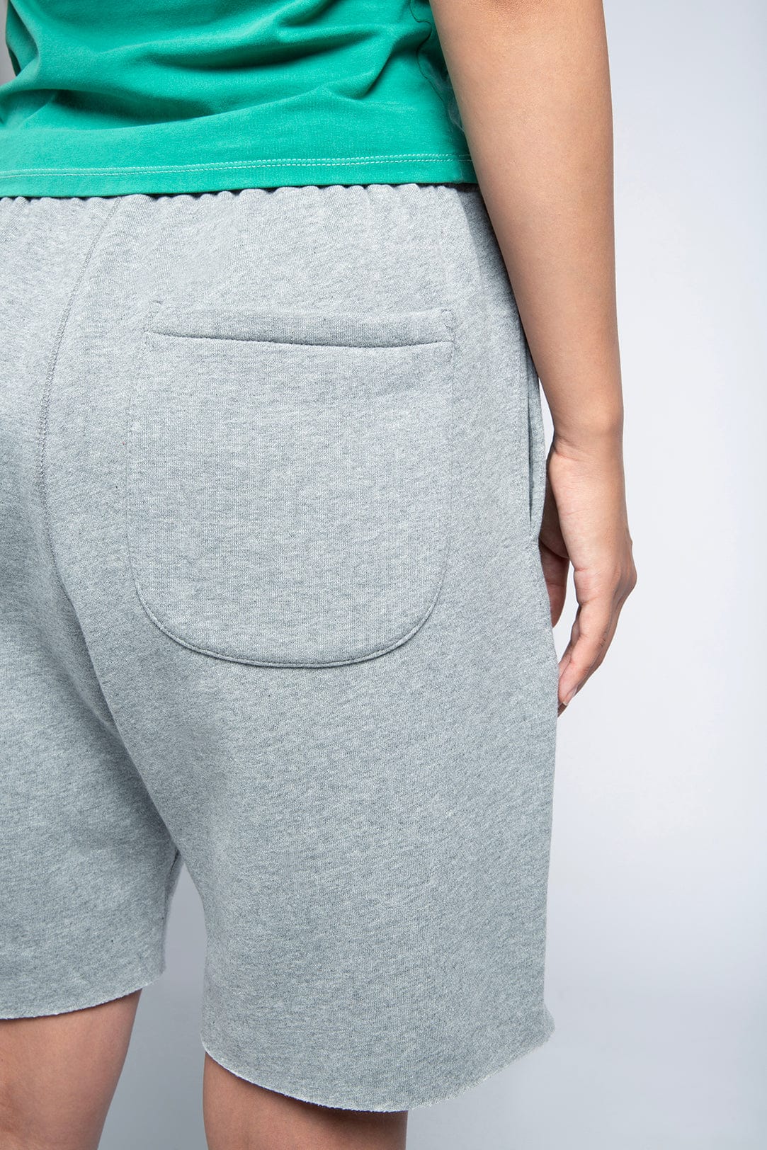 Varsity Mid-Length Sweatshorts with Zipped Pocket and Gusseted Fit