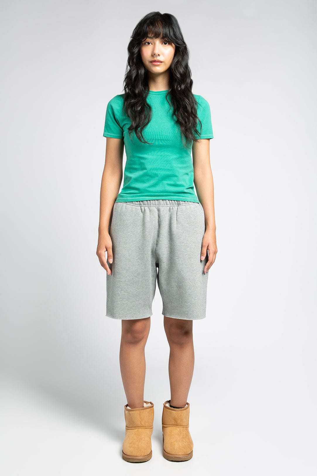 Varsity Mid-Length Sweatshorts with Zipped Pocket and Gusseted Fit