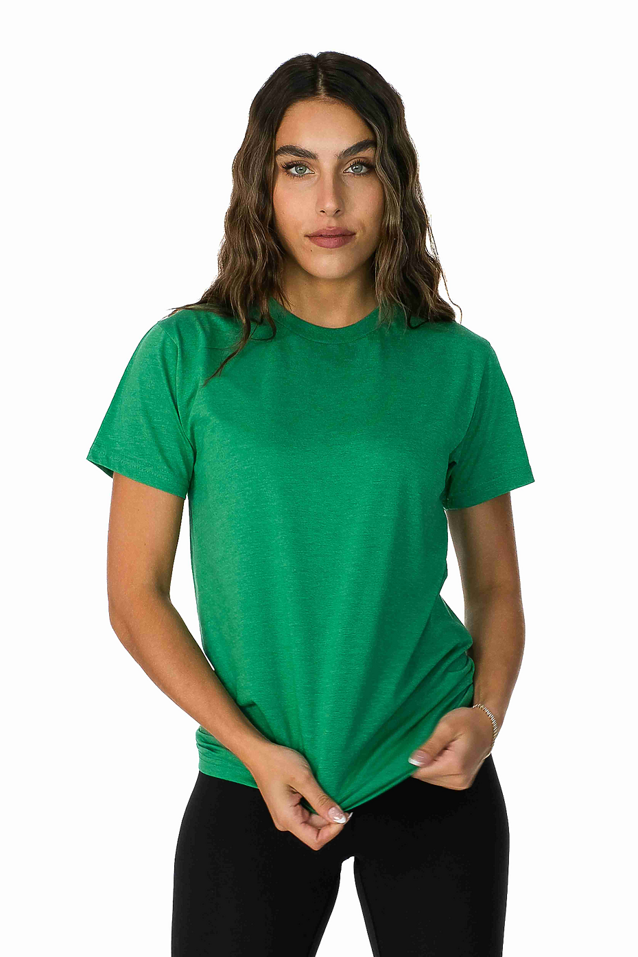 Premium Heather Short Sleeve Crew Neck Tee 60% Cotton