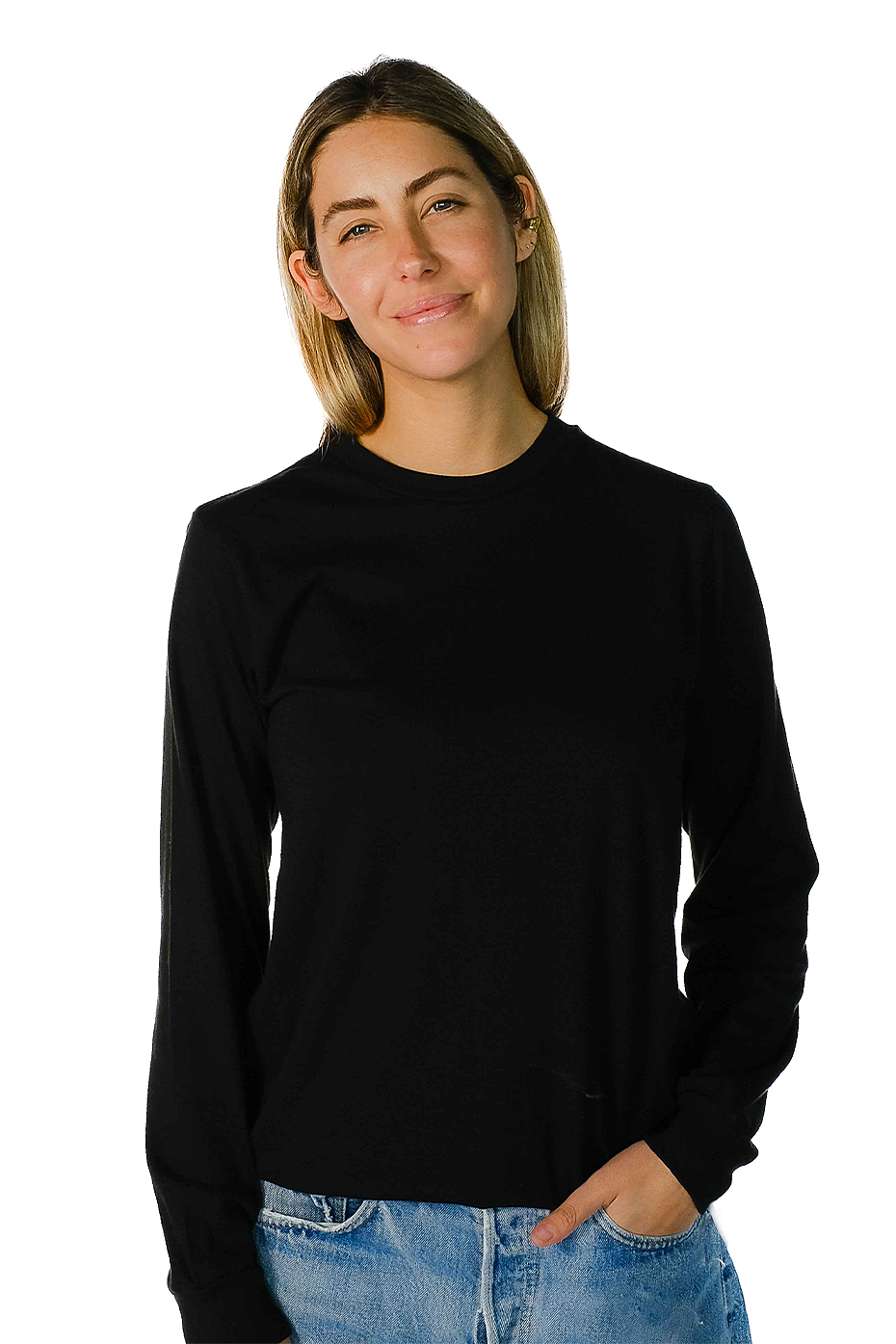 Premium Long Sleeve Crew Neck Tee 100% Ringspun Combed Cotton