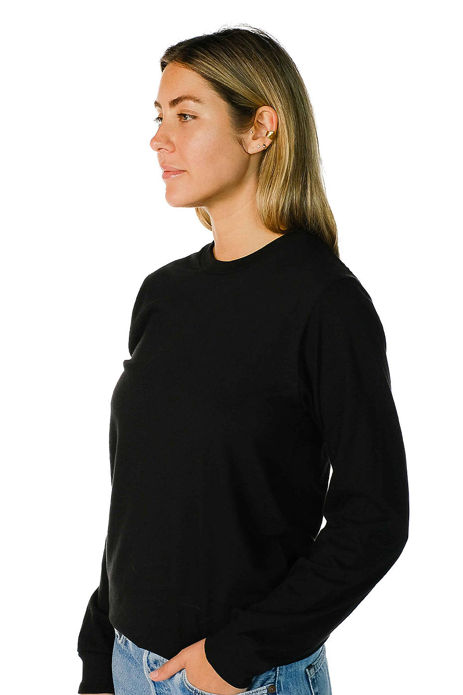 Premium Long Sleeve Crew Neck Tee 100% Ringspun Combed Cotton