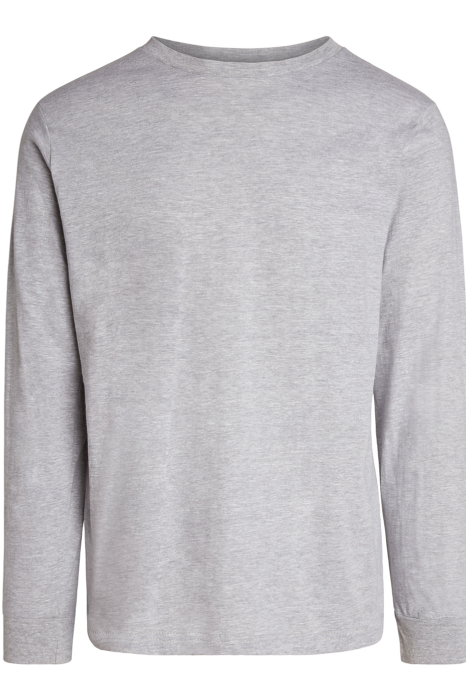 Premium Heather Long Sleeve Crew Neck Tee CVC Cotton-Poly Blend
