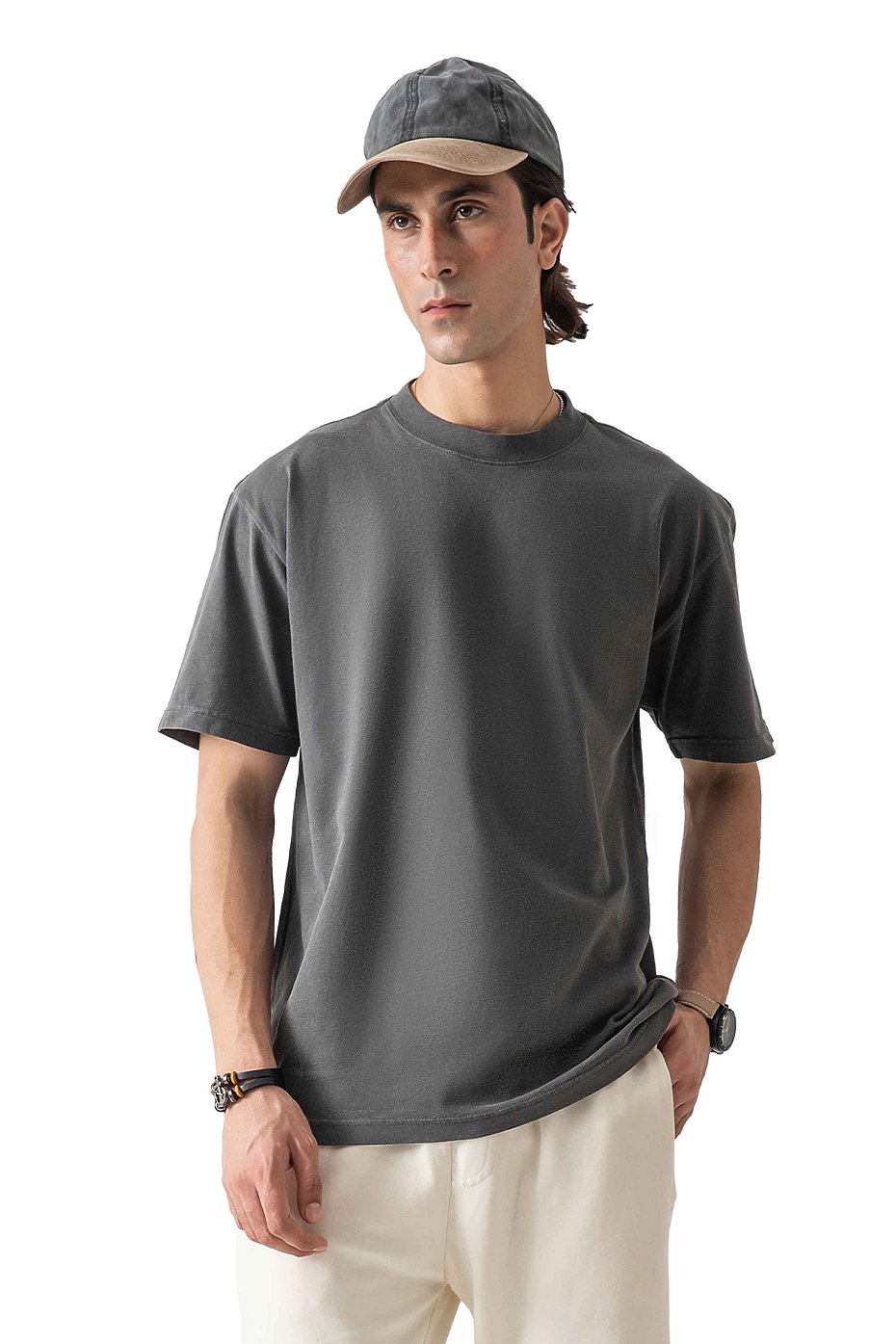 Heavyweight Oversized Garment-Dyed 100% Cotton Relaxed Fit T-Shirt