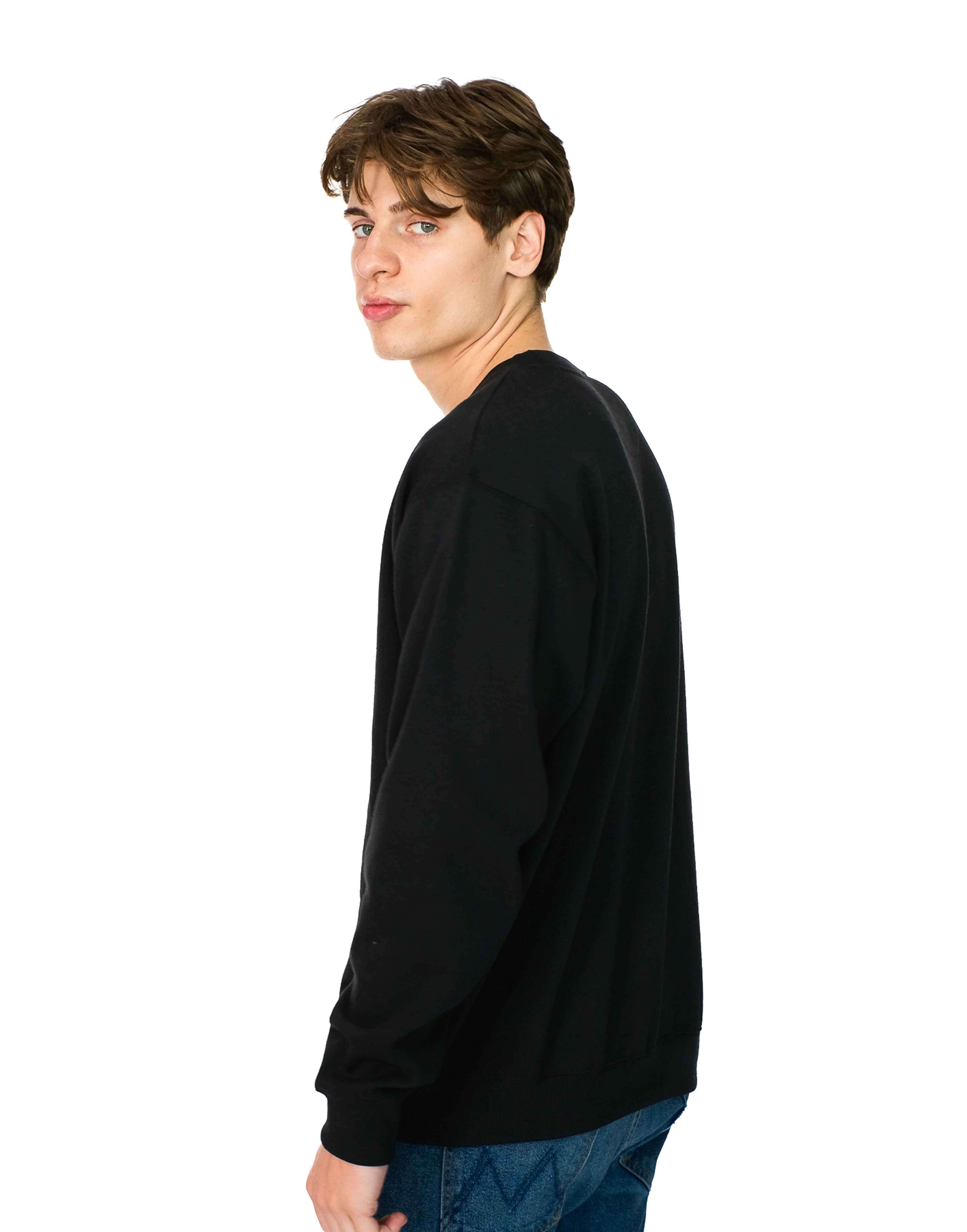 Zuni Recycled Fleece Crewneck Sweatshirt Black 52% Cotton Blend