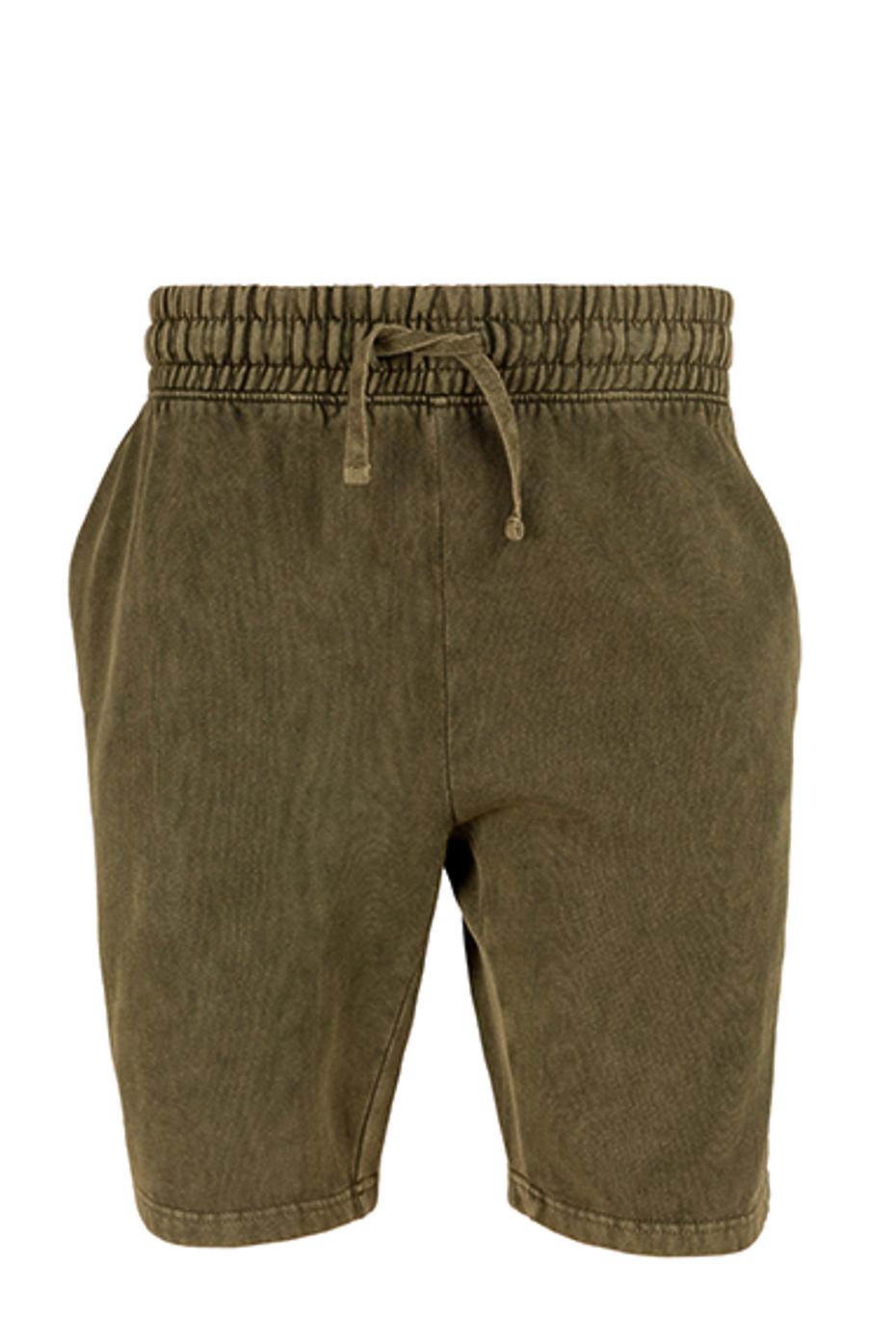 Vintage Mineral Washed Fleece Shorts Soft Cotton Blend Elastic Waistband