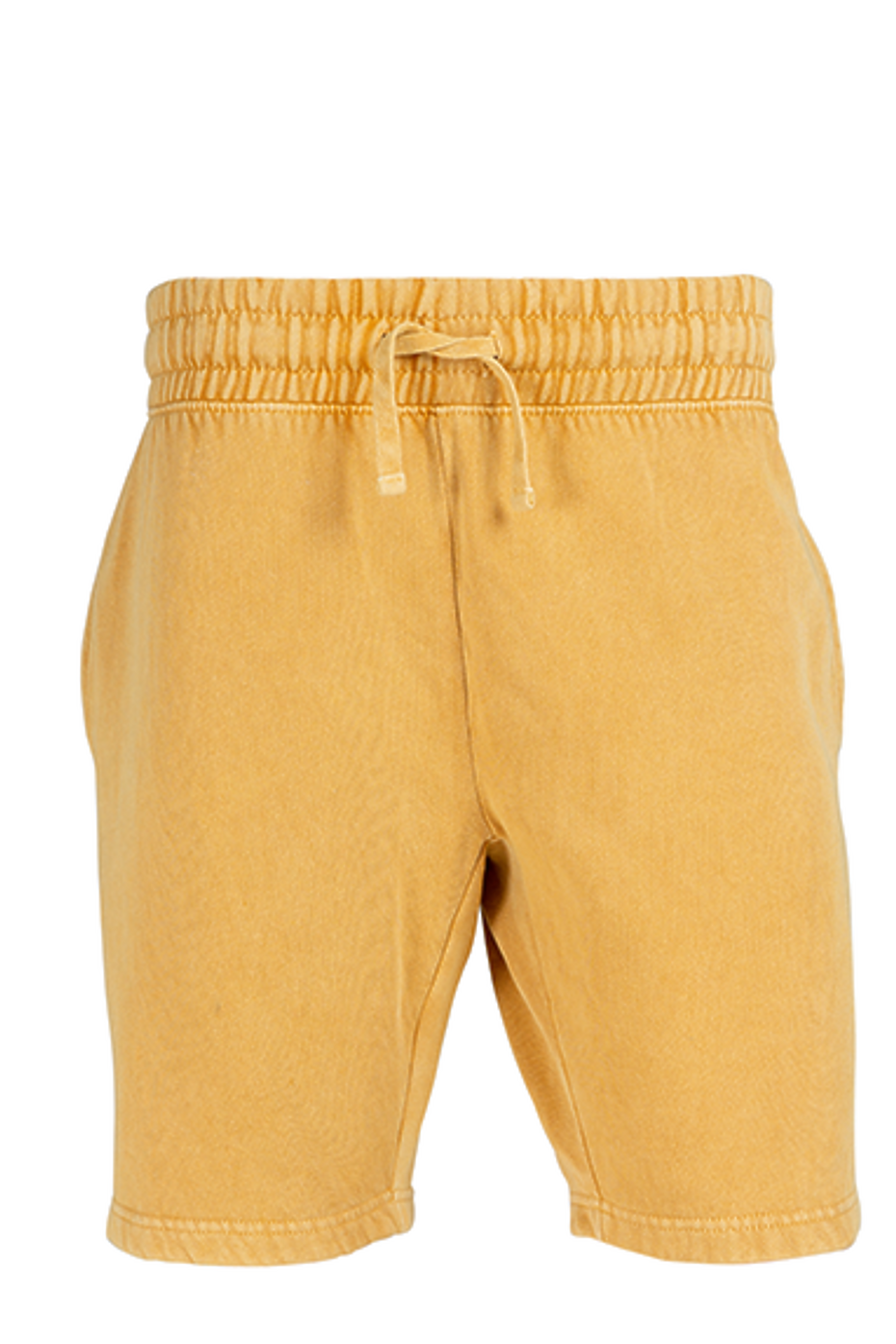 Vintage Mineral Washed Fleece Shorts Soft Cotton Blend Elastic Waistband