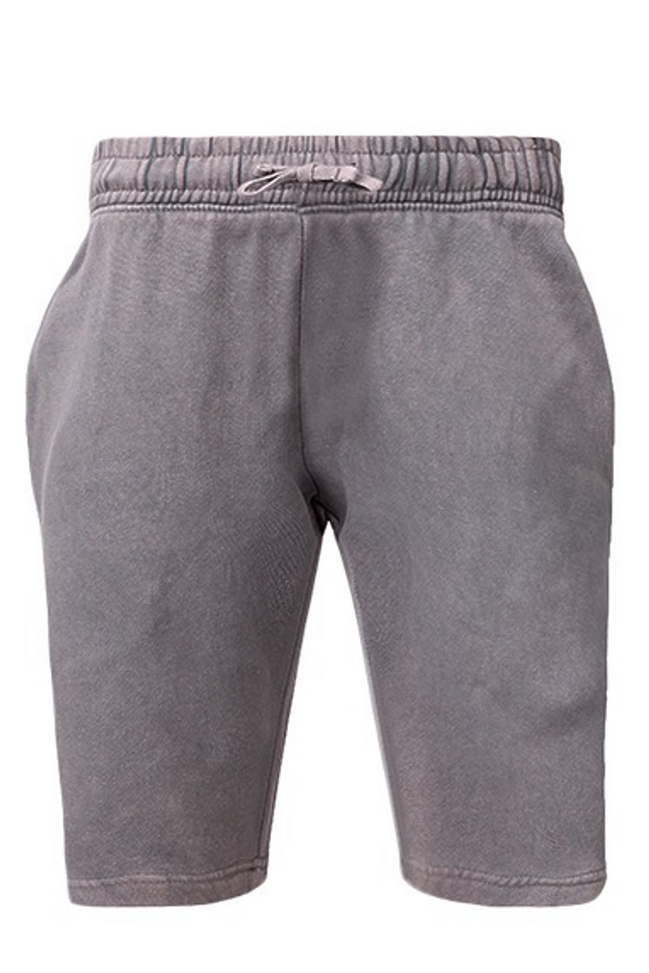 Vintage Mineral Washed Fleece Shorts Soft Cotton Blend Elastic Waistband