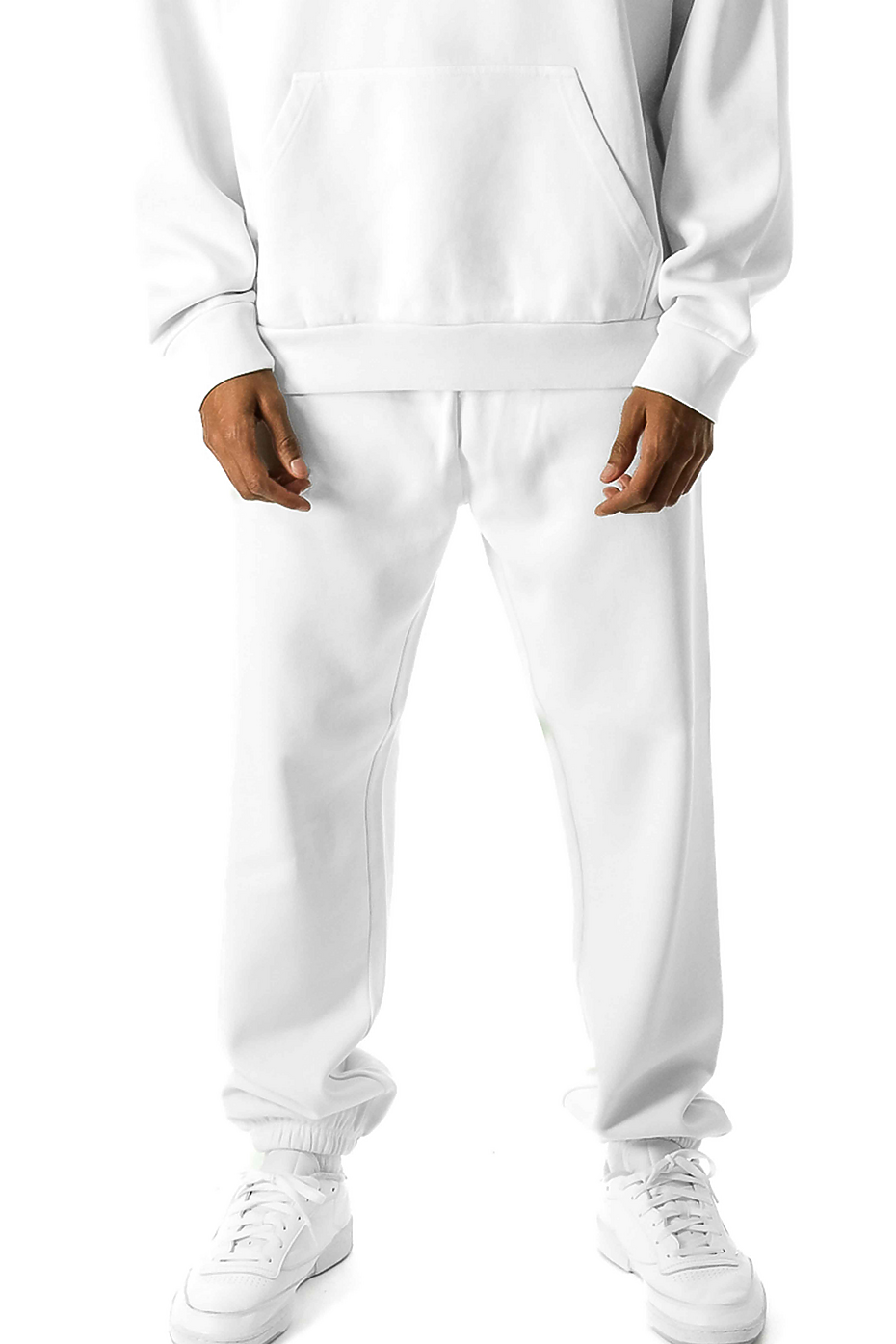 Heavyweight Relaxed-Fit Cotton Blend Jogger Sweatpants with Drawcord