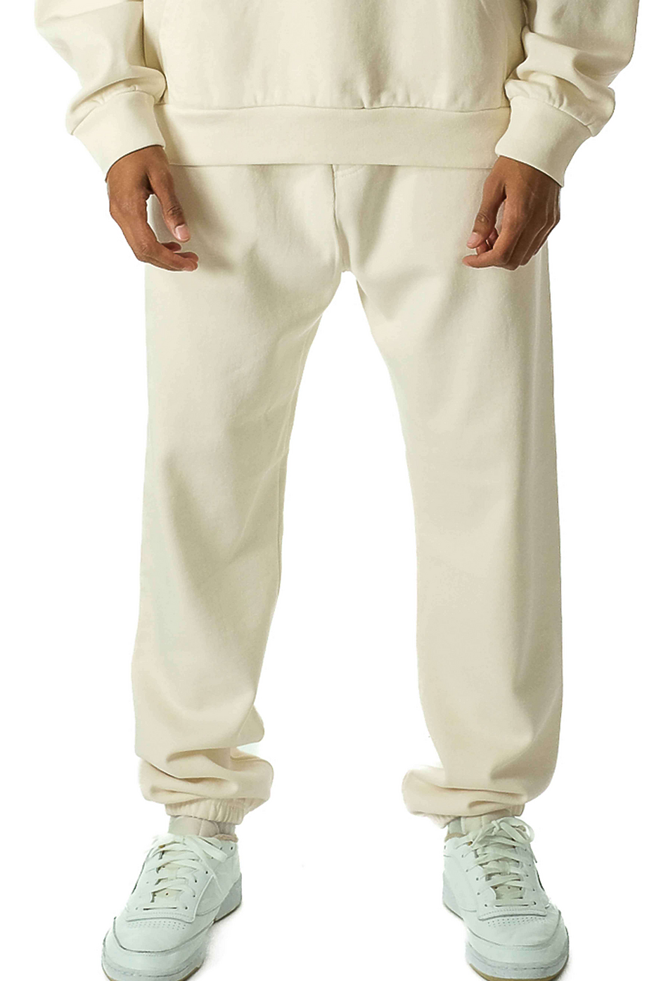 Heavyweight Relaxed-Fit Cotton Blend Jogger Sweatpants with Drawcord
