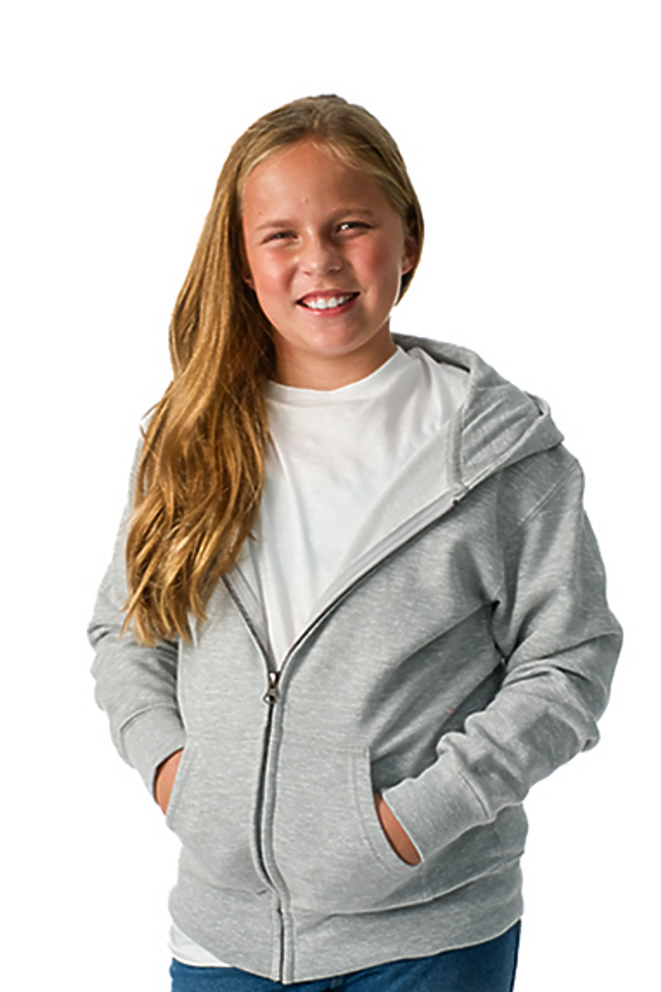 Youth Classic Zipper Hoodie Fleece Lined YKK Full Zip