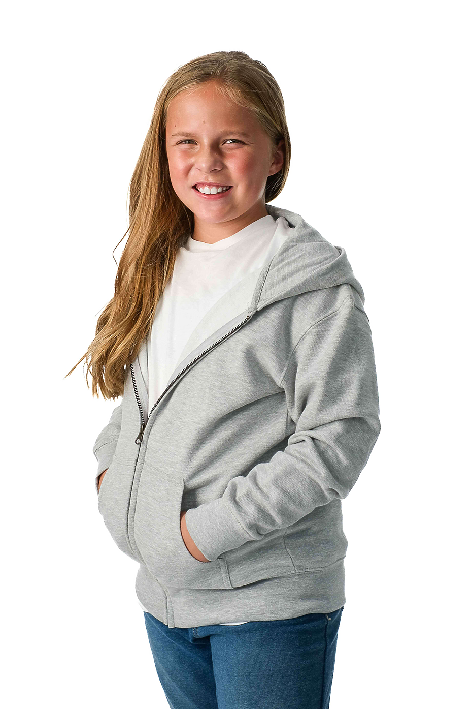 Youth Classic Zipper Hoodie Fleece Lined YKK Full Zip