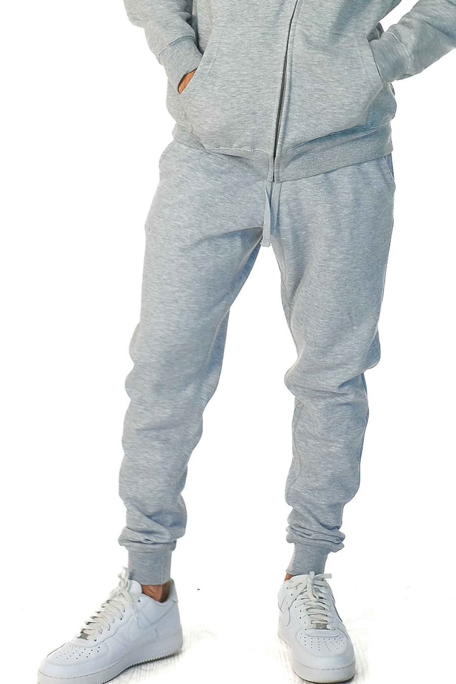 Premium Midweight Fleece Jogger Pants with Ribbed Waistband & Cuffs