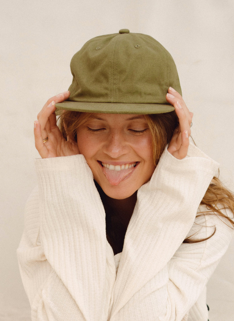 Brushed Cotton Field Trip Hat Unstructured 6-Panel Adjustable Brass Strap