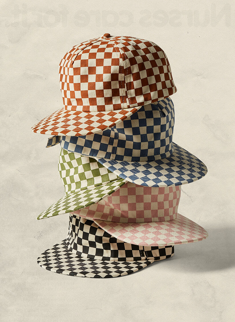 Checkerboard Field Trip Brushed Cotton Twill 5-Panel Adjustable Hat