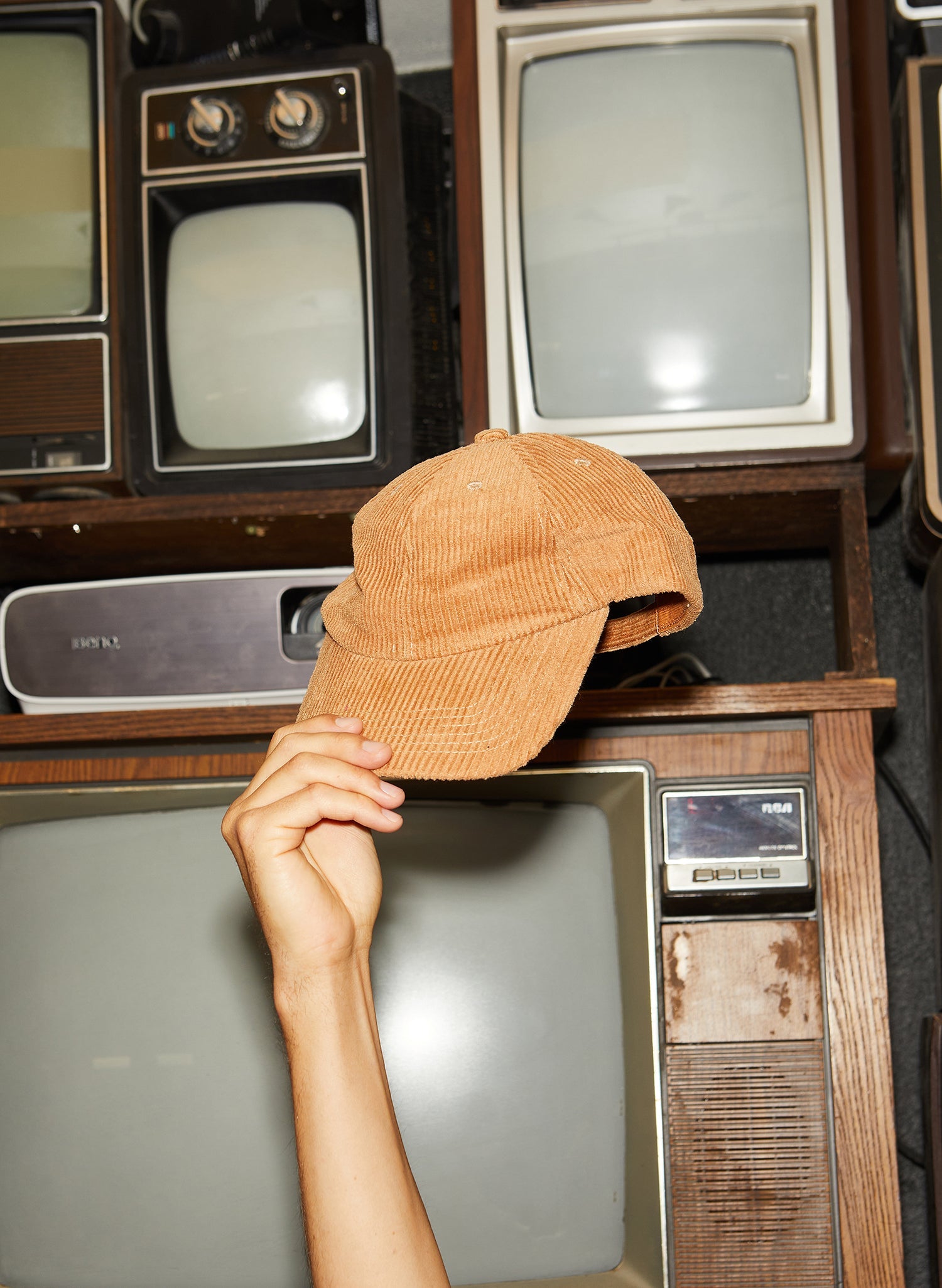 Corduroy Unstructured Dad Hat with Curved Brim and Brass Clasp