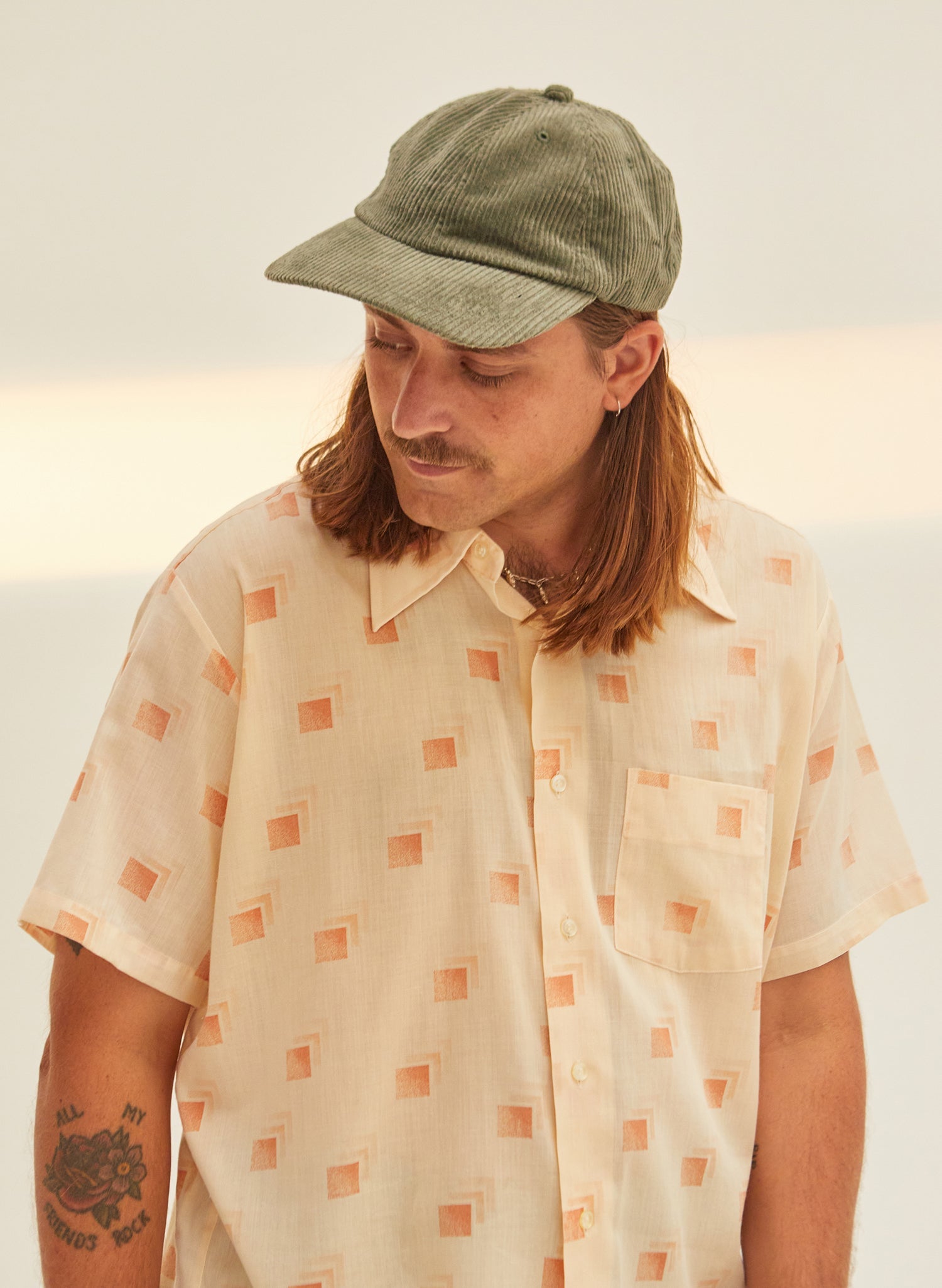 Corduroy Unstructured Dad Hat with Curved Brim and Brass Clasp