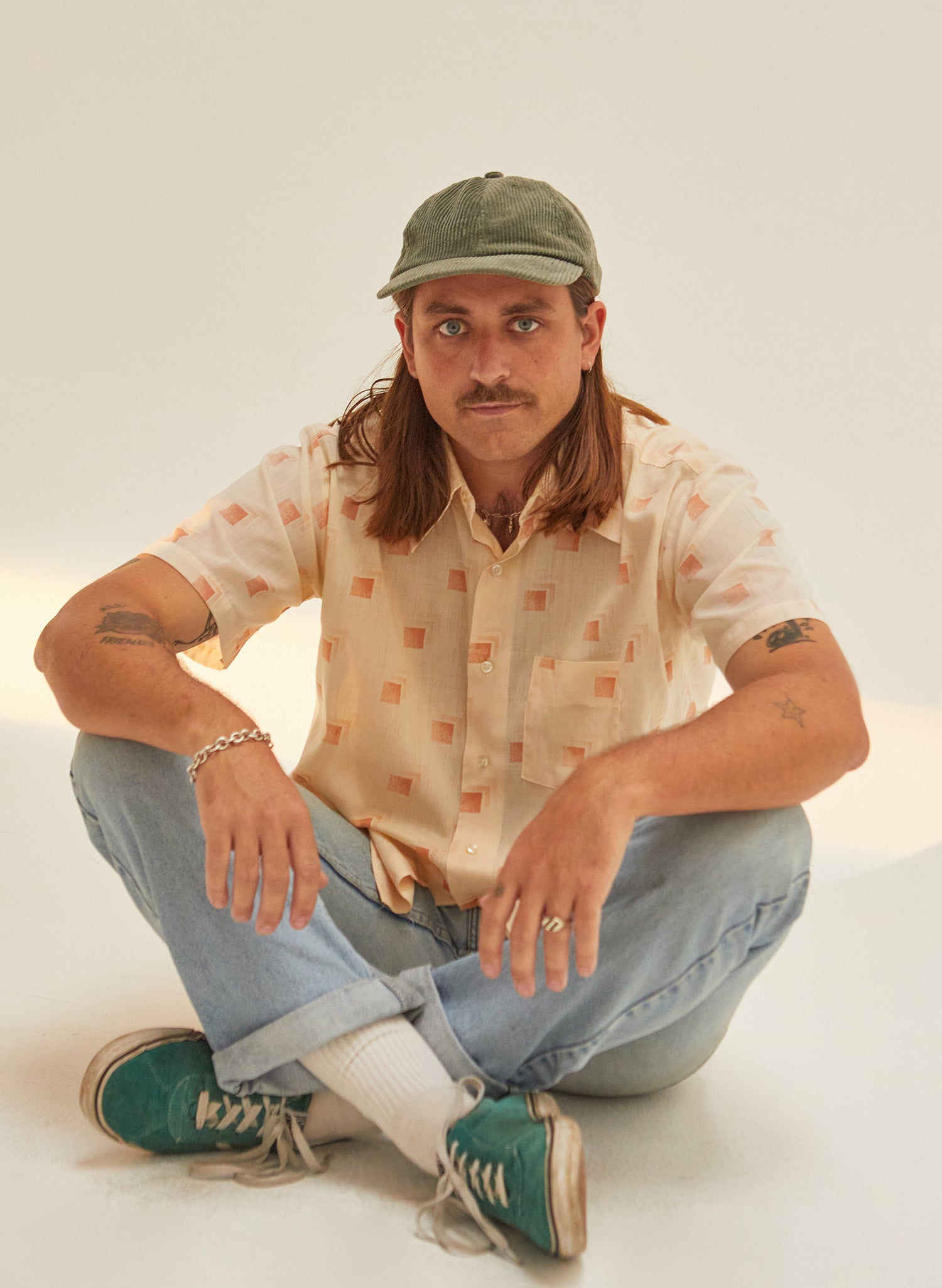 Corduroy Unstructured Dad Hat with Curved Brim and Brass Clasp