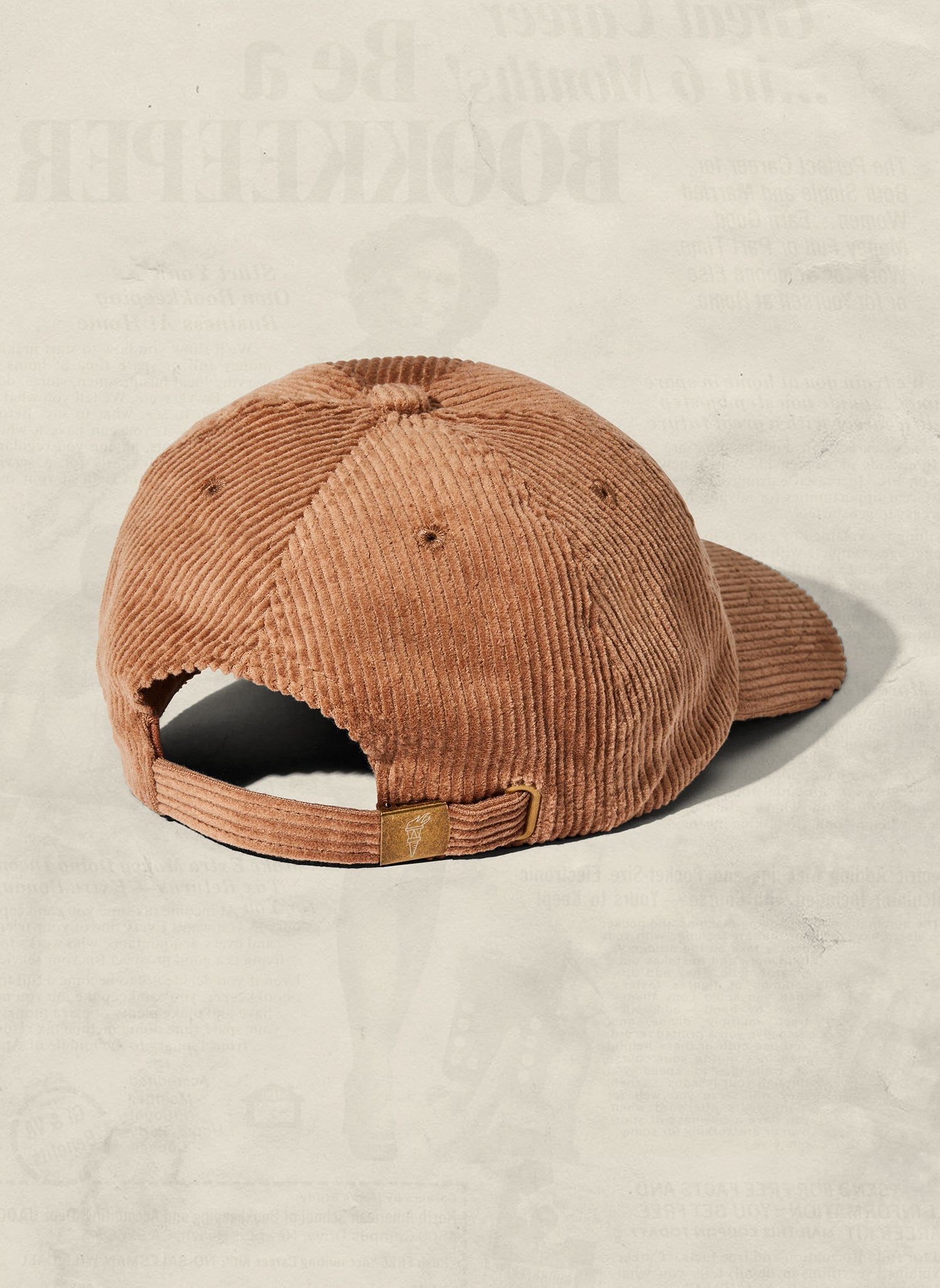 Corduroy Unstructured Dad Hat with Curved Brim and Brass Clasp