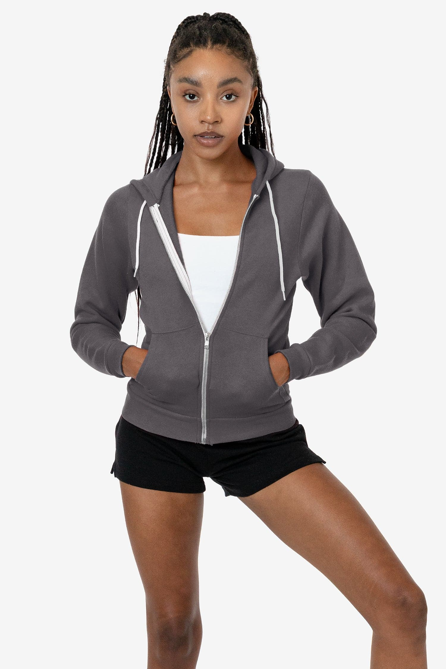 Premium Poly-Cotton Flex Fleece Full-Zip Unisex Hoodie - 8.2 oz Comfort